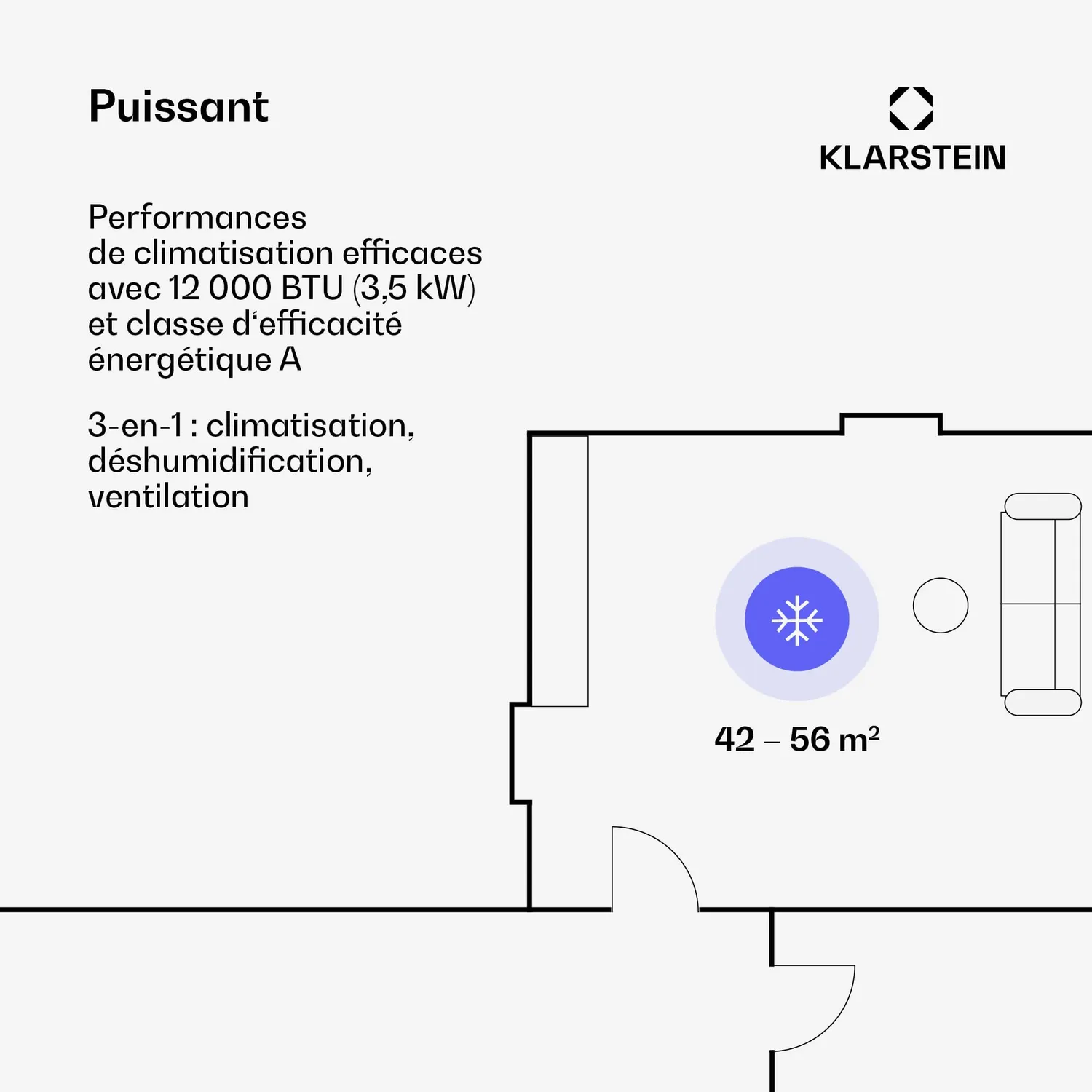 Klarstein Smart 12000 BTU clim mobile connectée 4 en 1