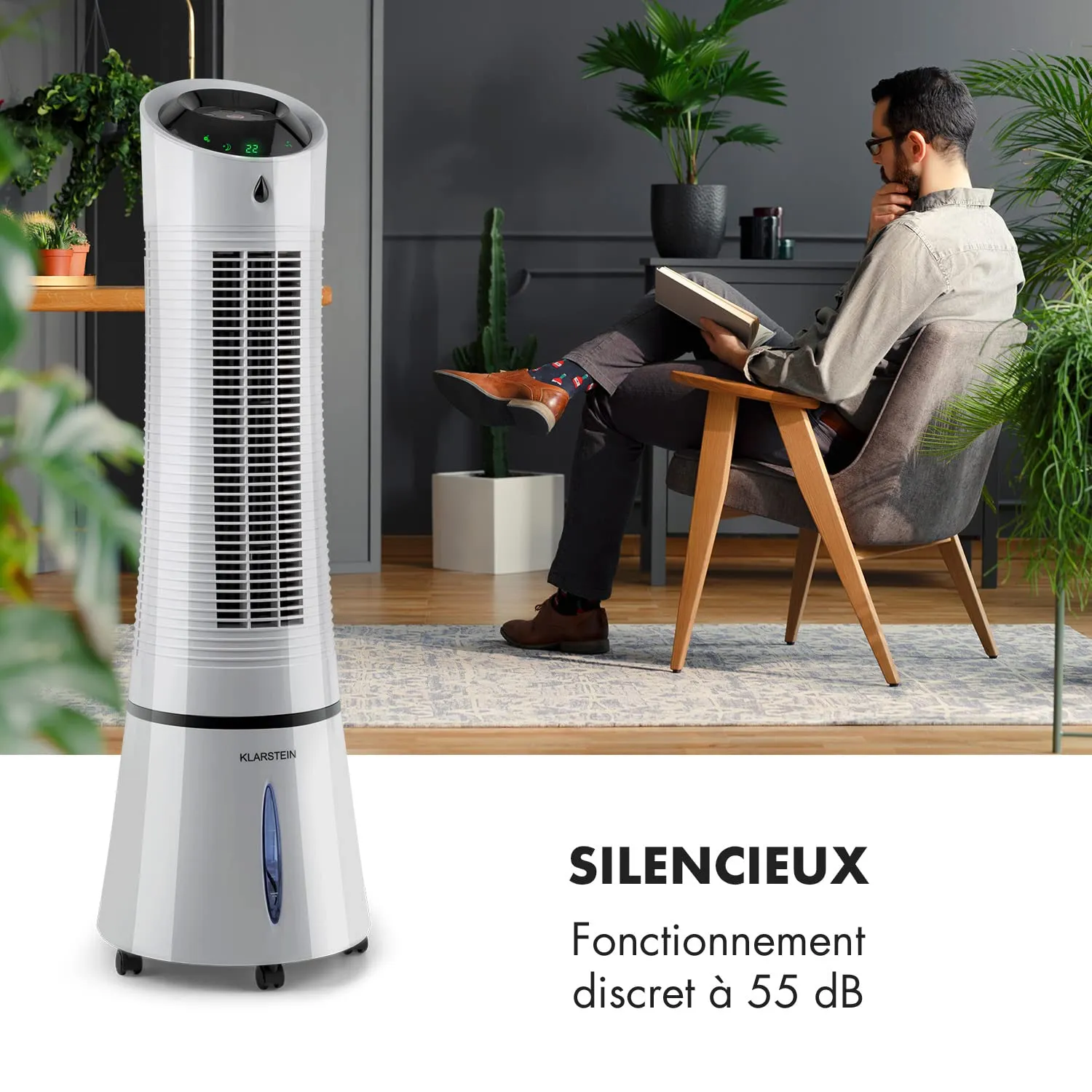 Klarstein rafraîchisseur d'air 5 en 1 45W 6L ioniseur