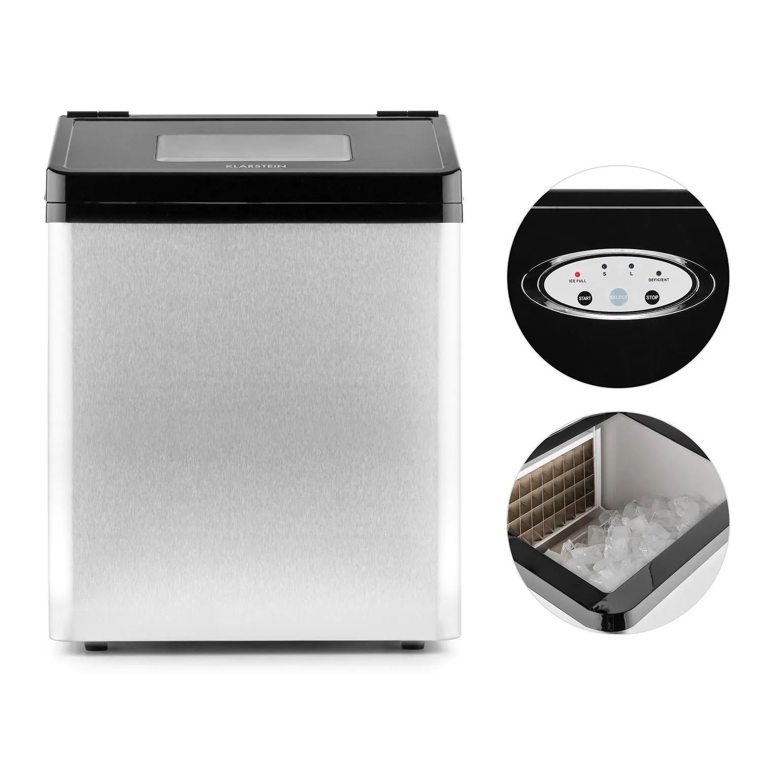 Klarstein Powericer ECO 3 Machine à Glaçons Inox