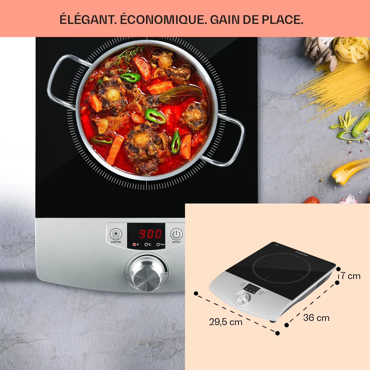 Klarstein VariCook Single plaque induction 1 feu 1800 W