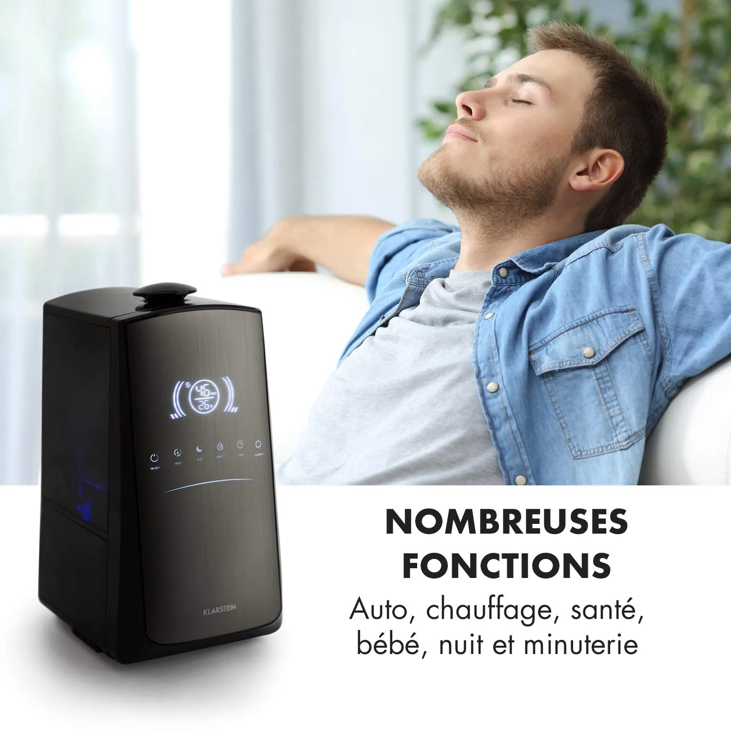 Klarstein VapoAir Opal humidificateur 5L noir brume chaude