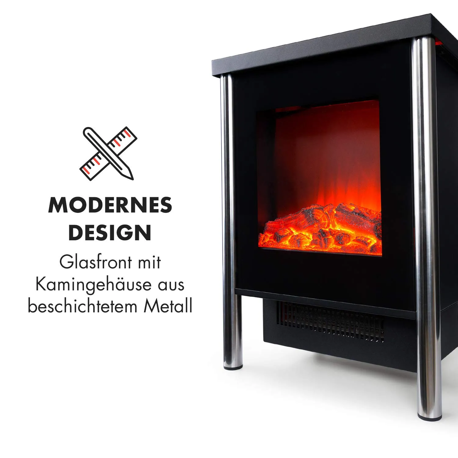 Klarstein Copenhagen cheminée électrique 1900 W noir flamme