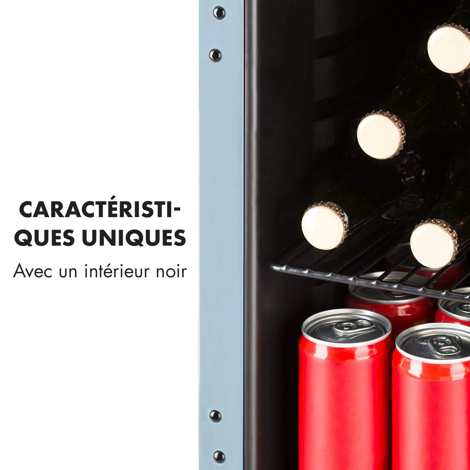 Klarstein PopLife frigo boissons 48 L bleu rétro 0-10°C