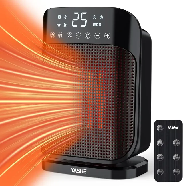 YASHE Chauffage Appoint 1800W Céramique Oscillant