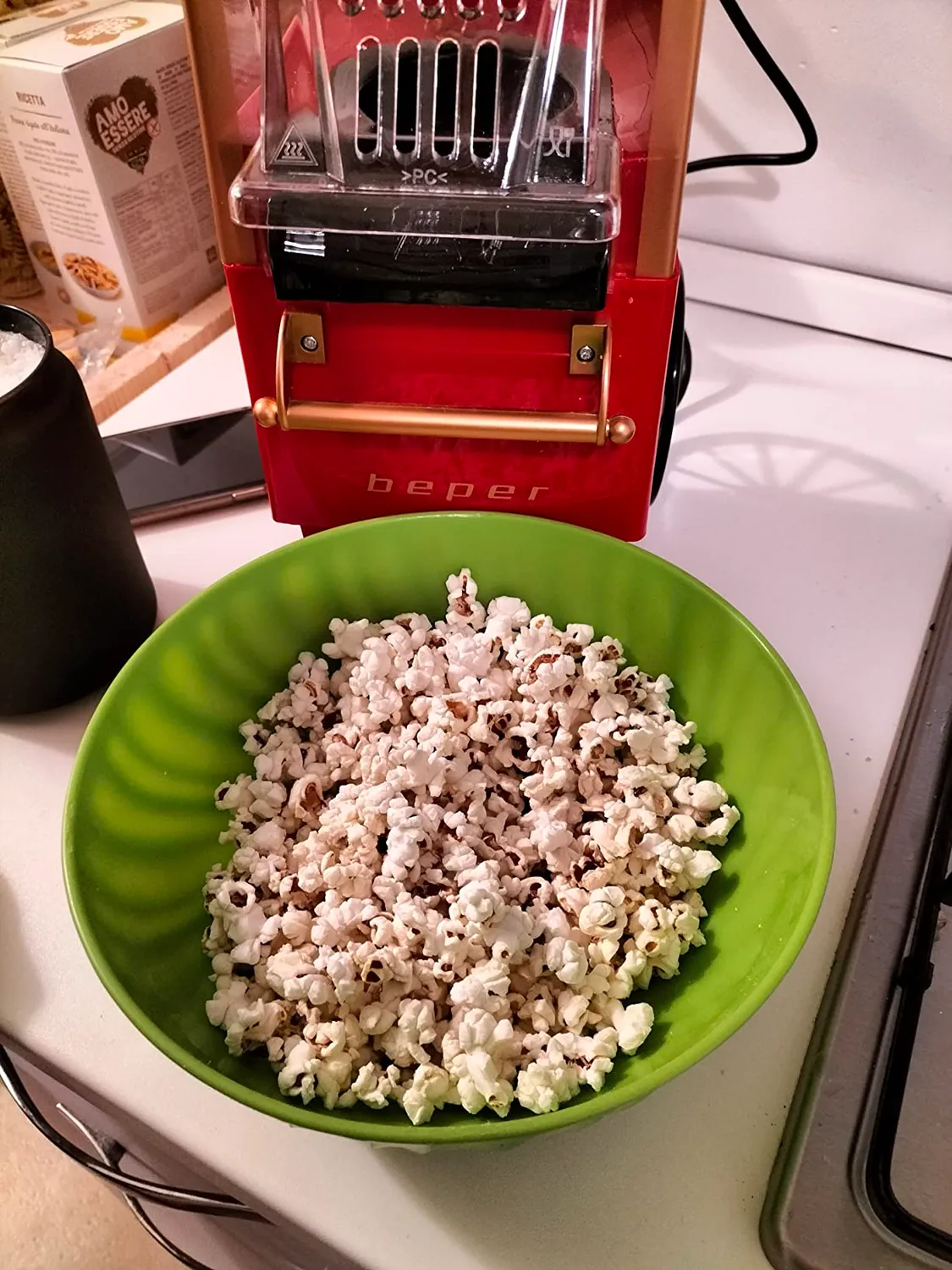 Beper BT.651Y machine à popcorn 1200 W rouge or