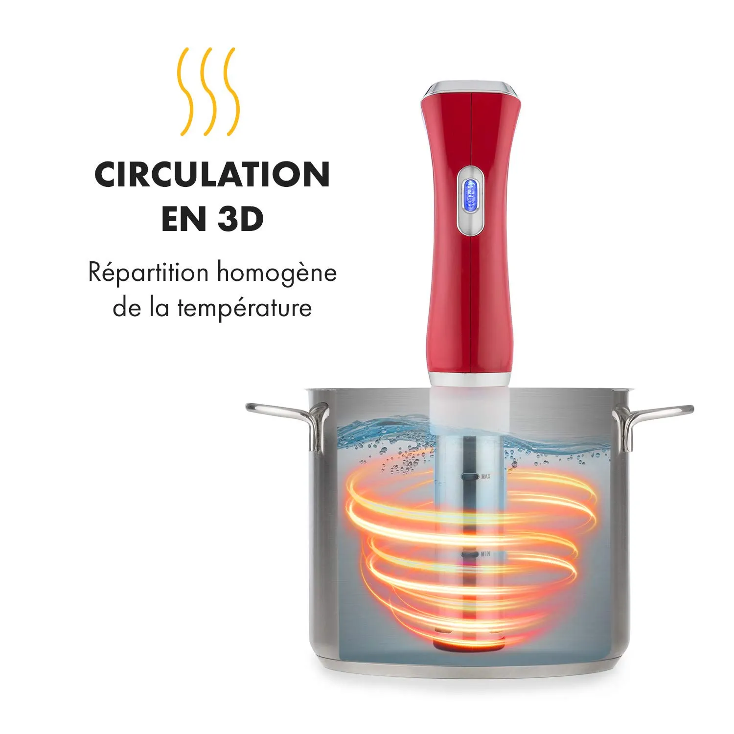Klarstein Quickstick cuiseur sous vide 1300W rouge