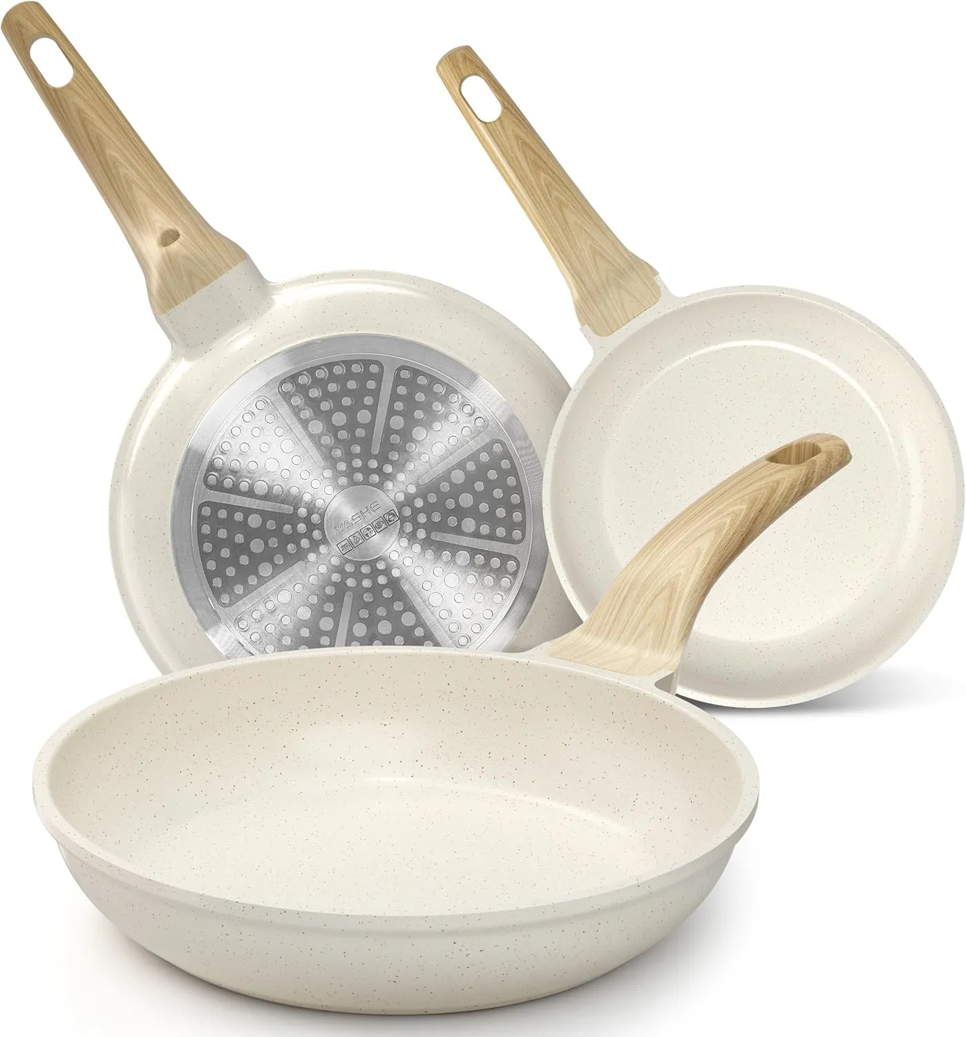 YASHE batterie cuisine 3 poêles 20/24/28 cm induction