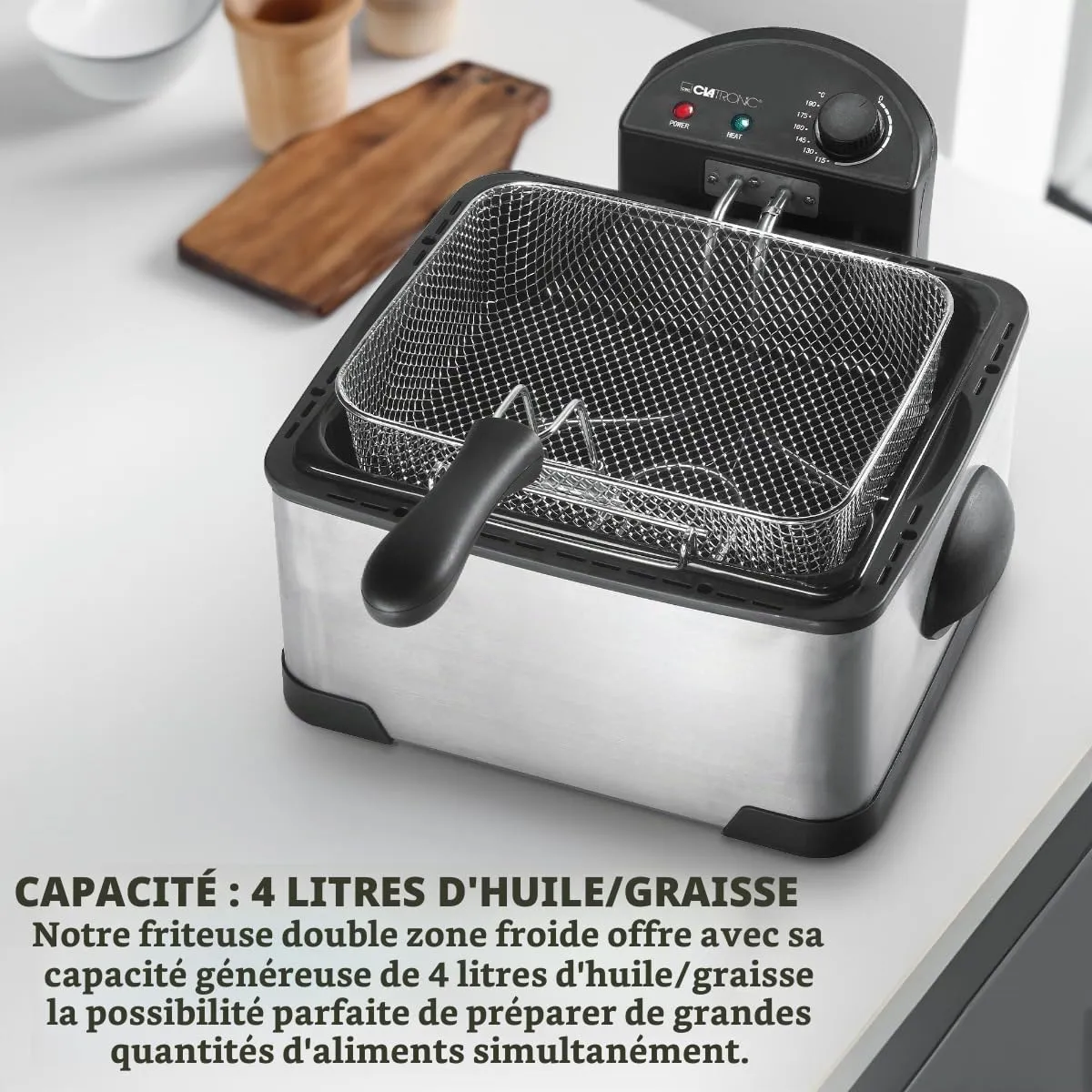 Clatronic FR 3195 friteuse inox 4 L 2000 W