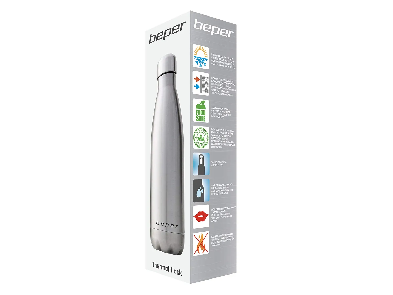 Beper BI.505 bouteille isotherme 500 ml inox