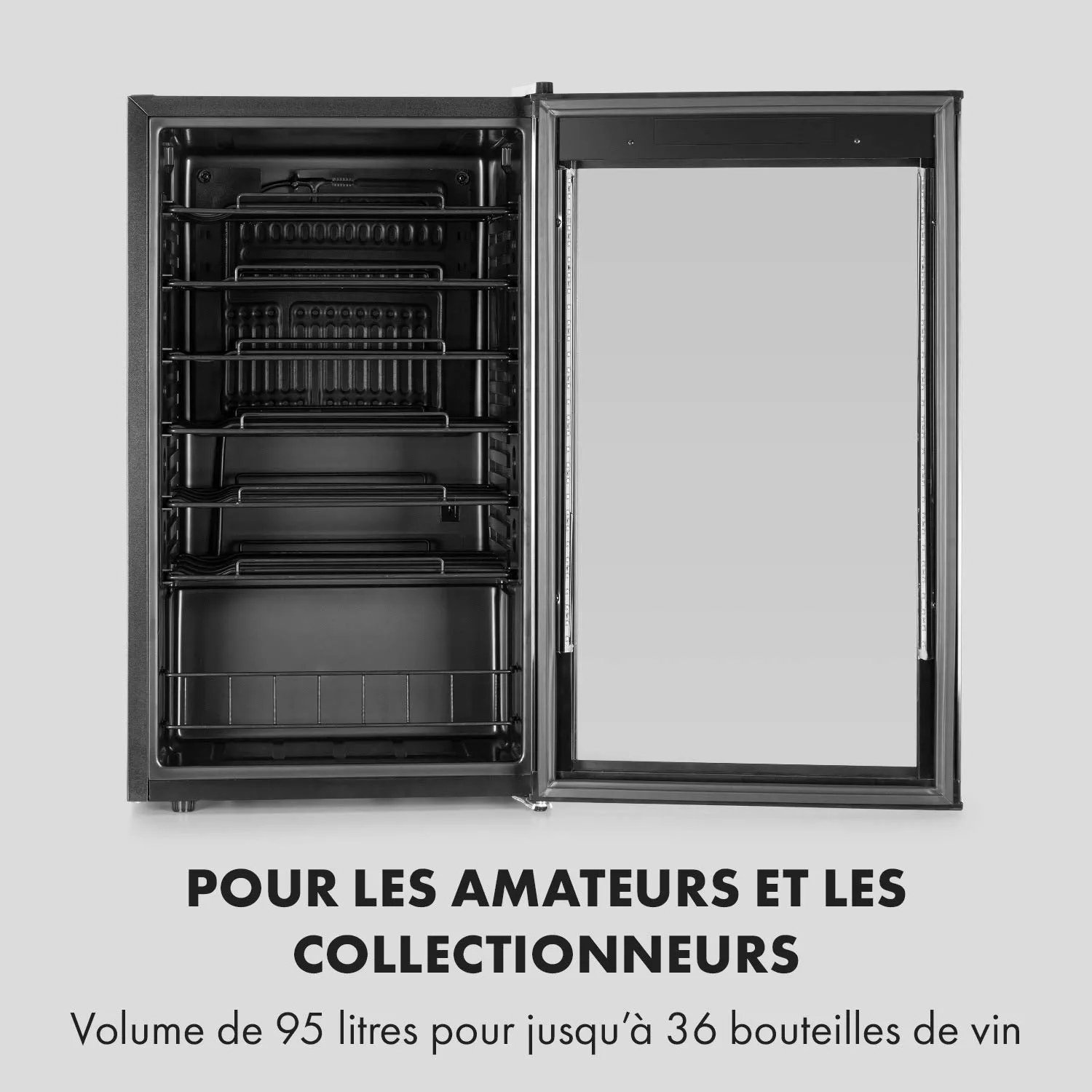 Klarstein Vinomatica Cave à Vin 36 Bouteilles Noir 95 L