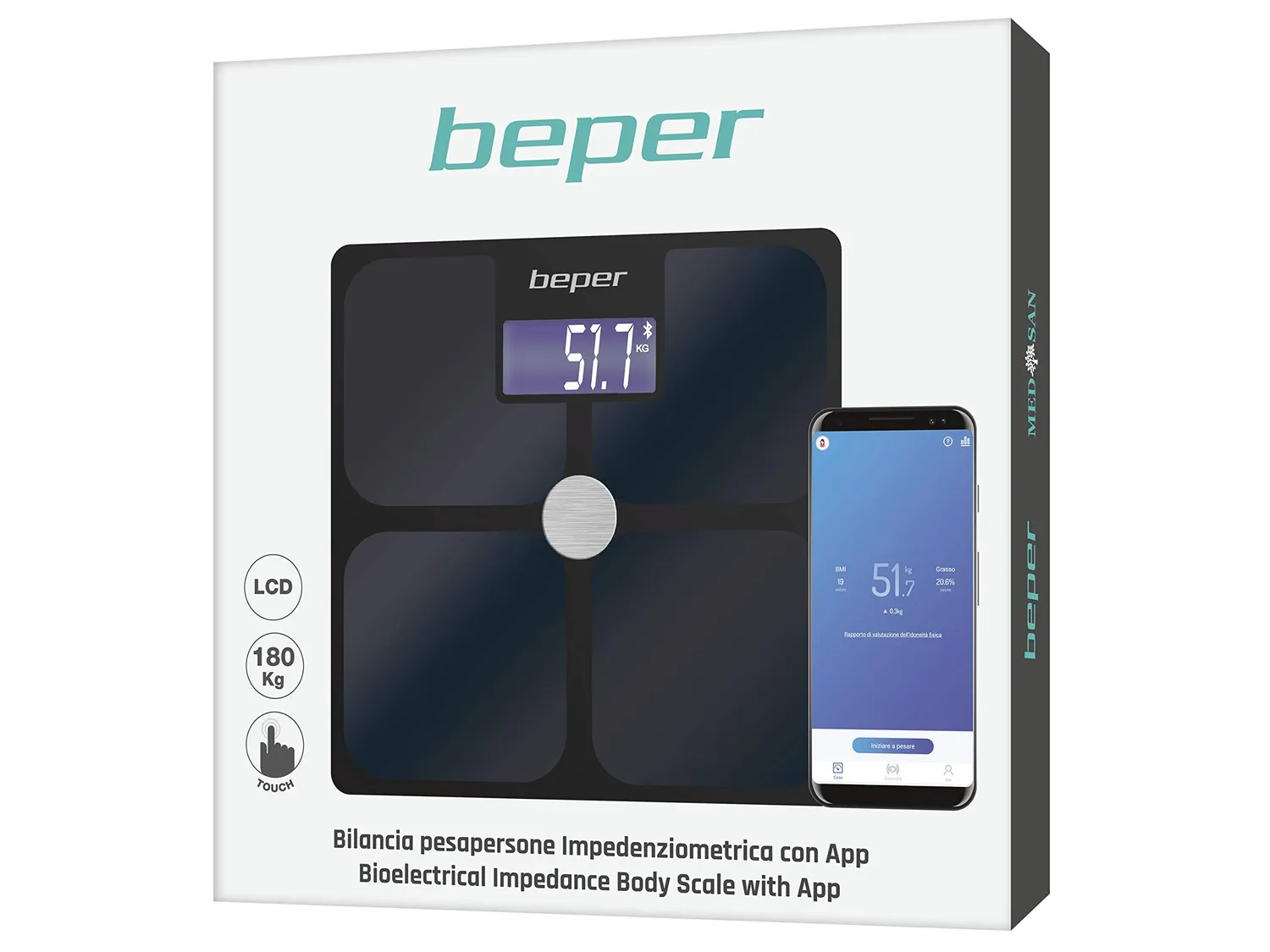 Beper P303BIP050 pèse-personne impédancemètre noir 180kg
