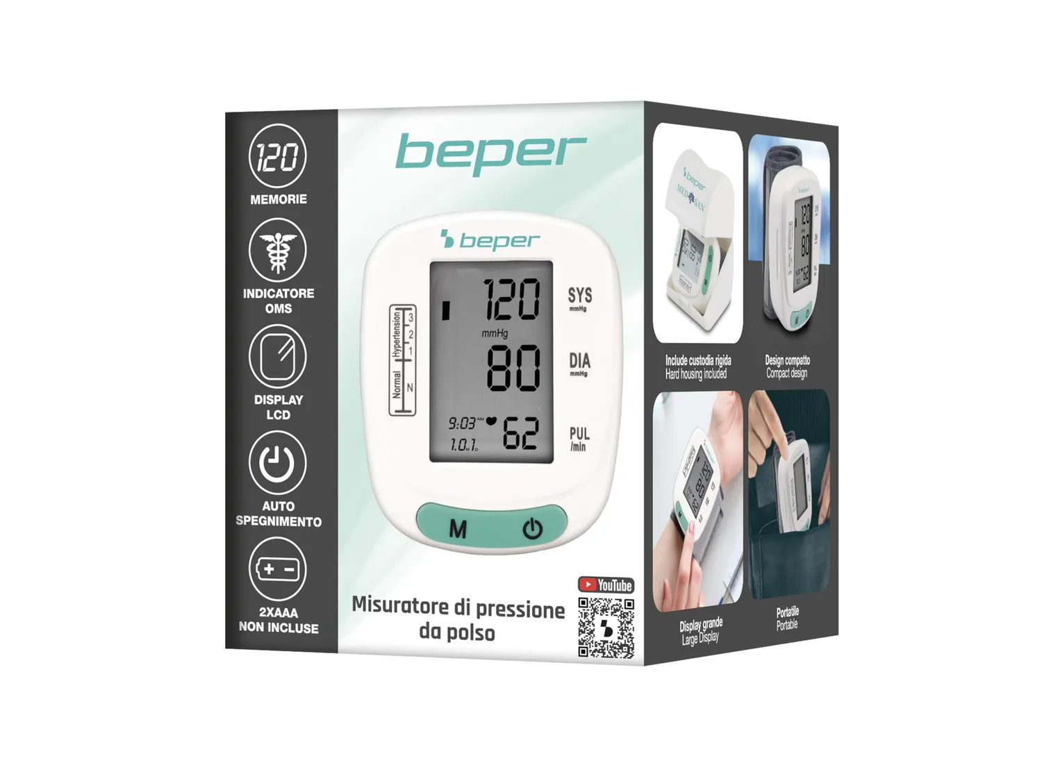 Beper 40.121 tensiomètre poignet automatique 120 mémoires