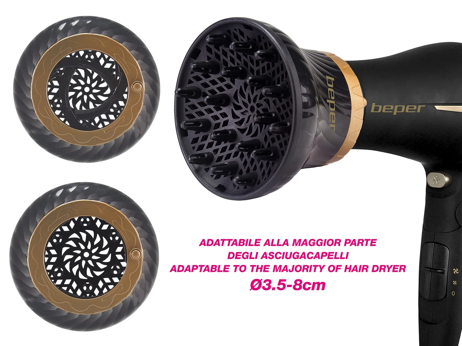 Beper diffuseur sèche-cheveux universel boucles réglable