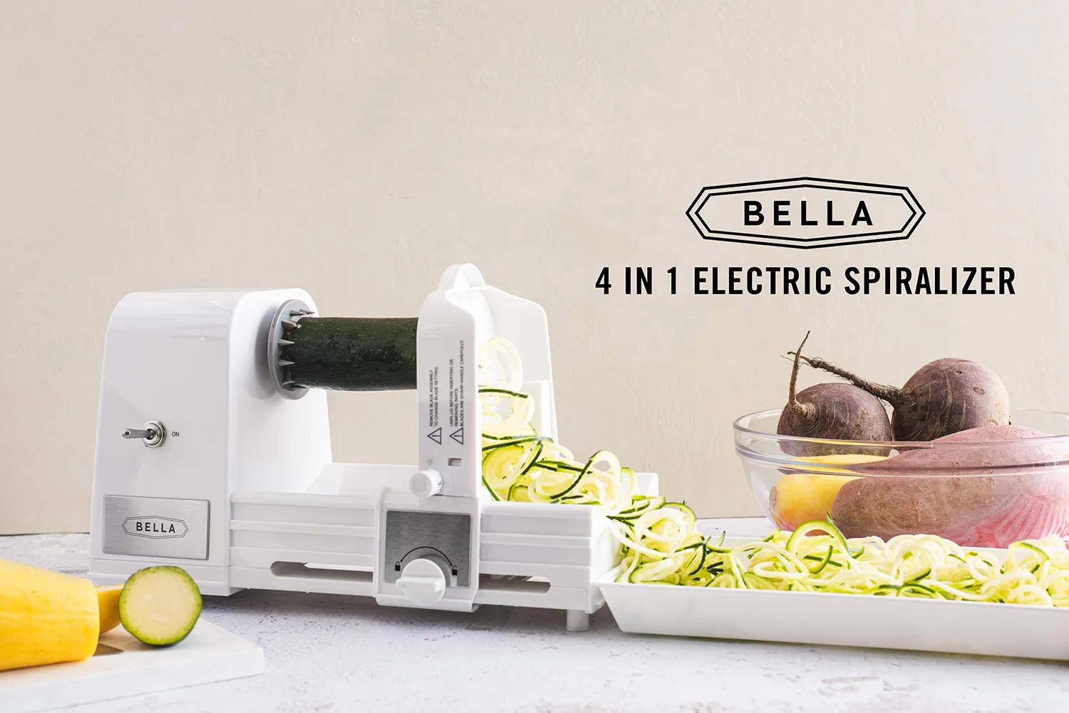 La Bella 14641 spiraliseur électrique 4-en-1 blanc