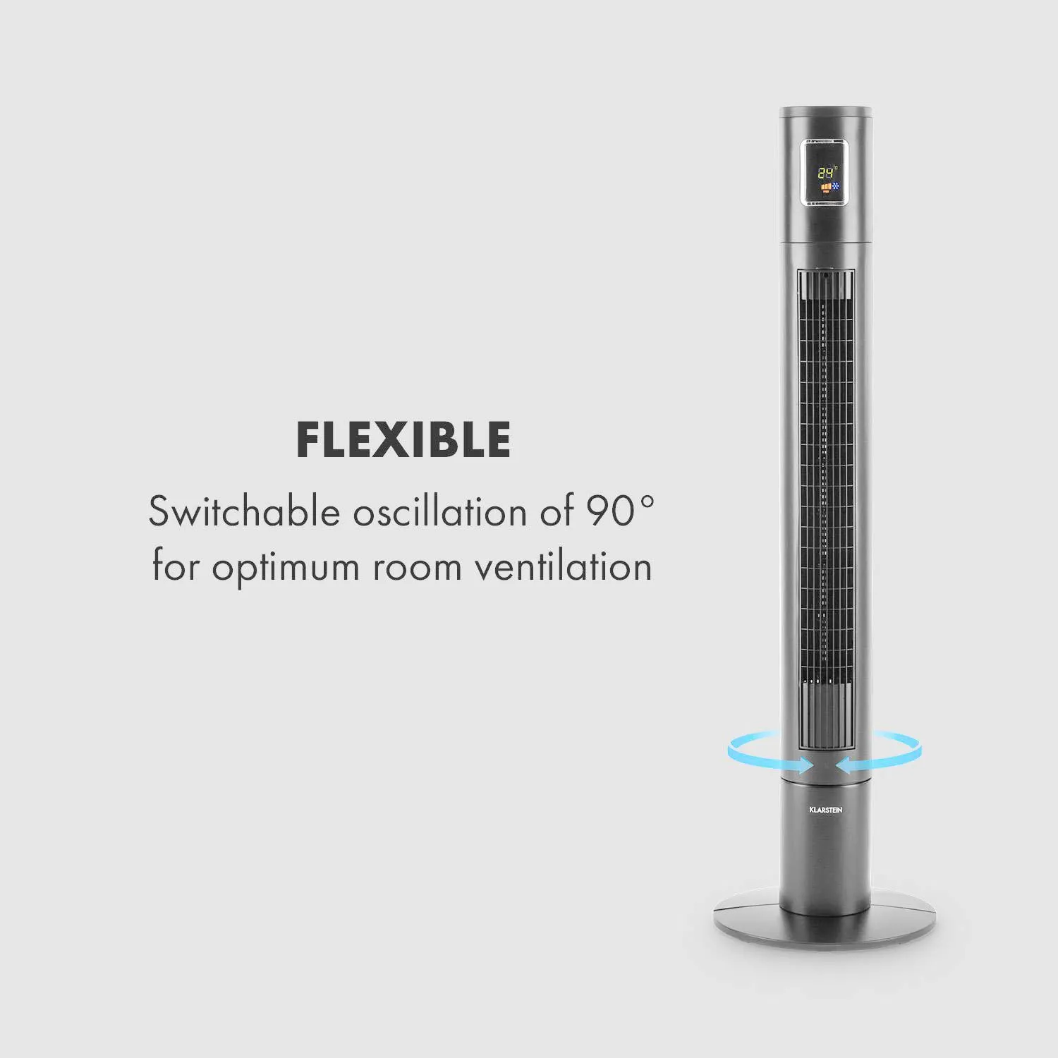 Klarstein Highwind ventilateur tour 50W anthracite 1650 m³/h