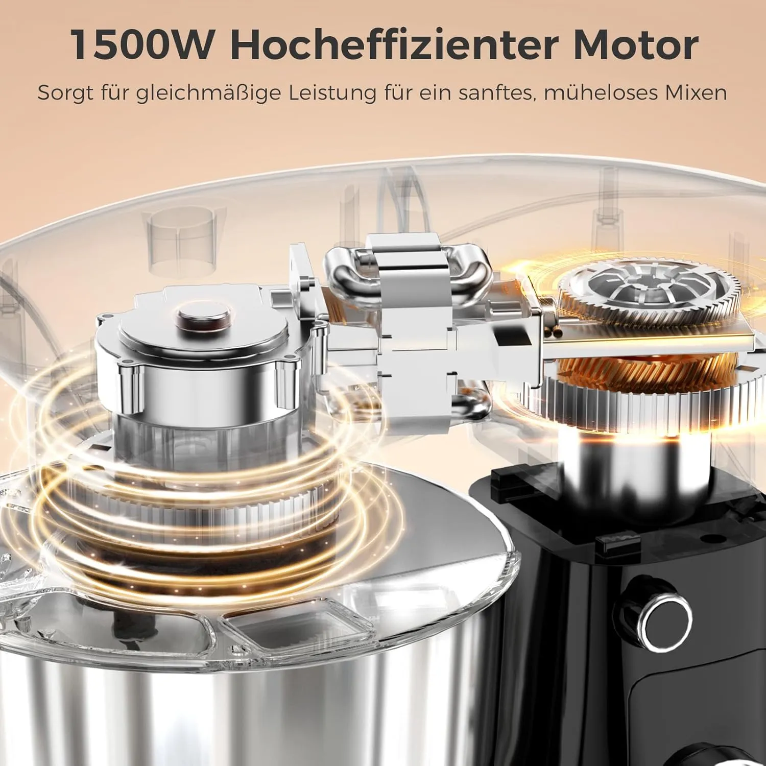 YASHE Robot Pâtissier 1500W 4,5L+5L Double Bol Inox