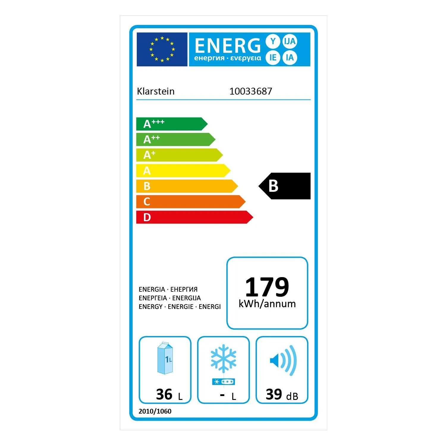 Klarstein CoolTour 38 mini-frigo noir 38L 5-12°C