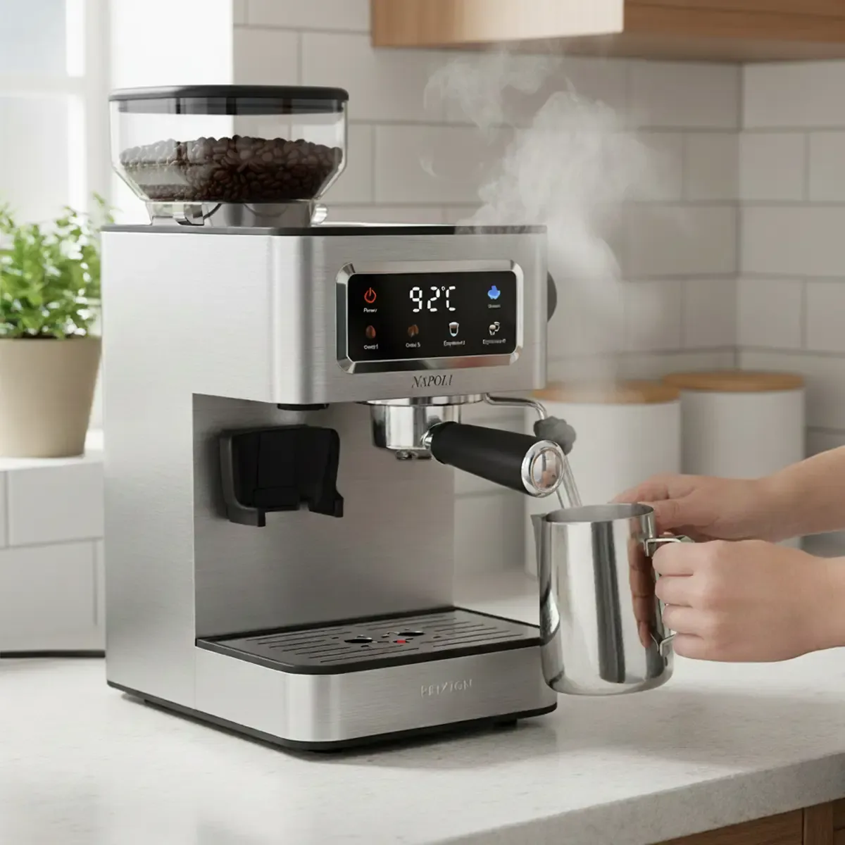 Prixton Nápoli machine expresso broyeur 22 moutures 3-en-1