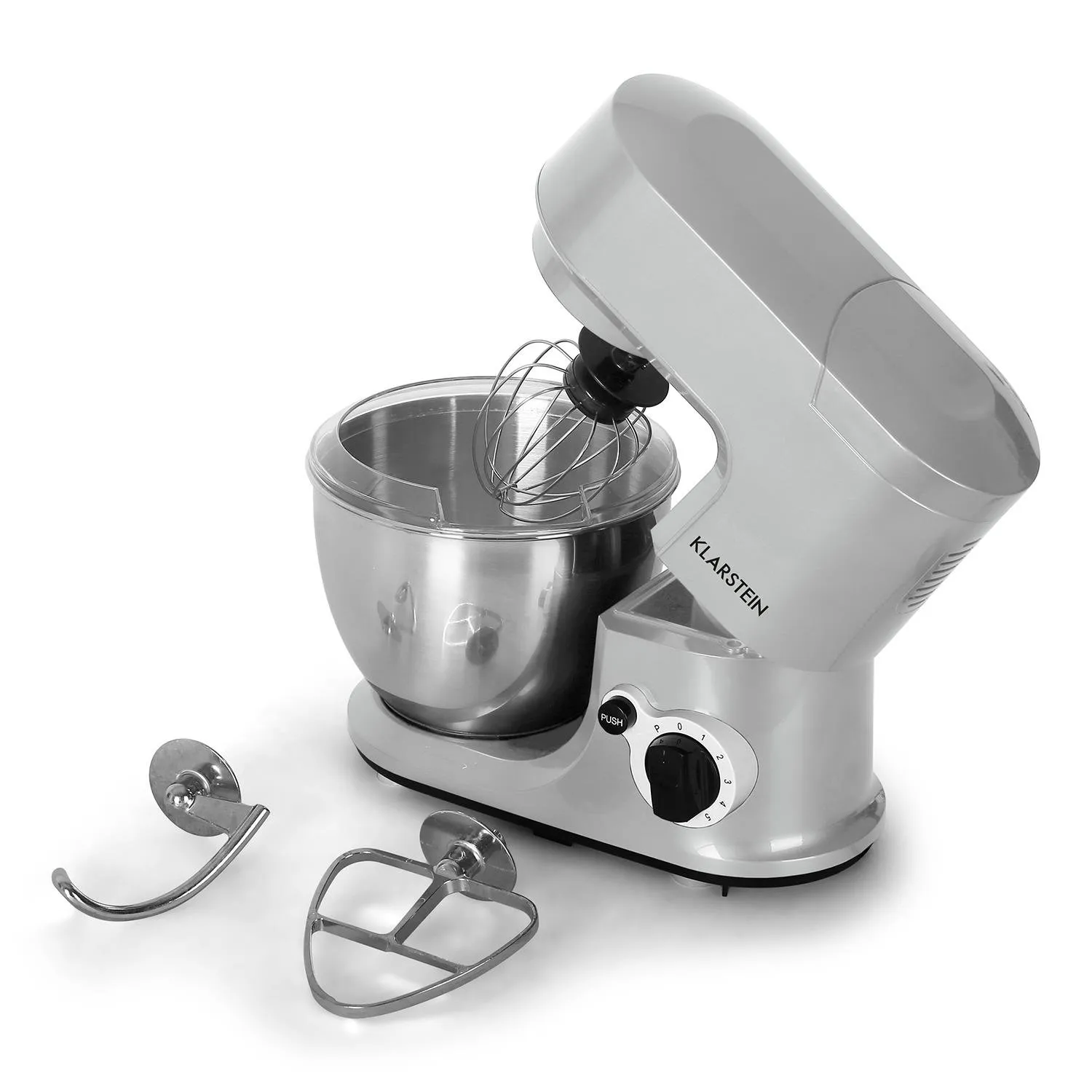 Klarstein Carina Argentea robot pâtissier 4 L 800 W argent 6 vit.