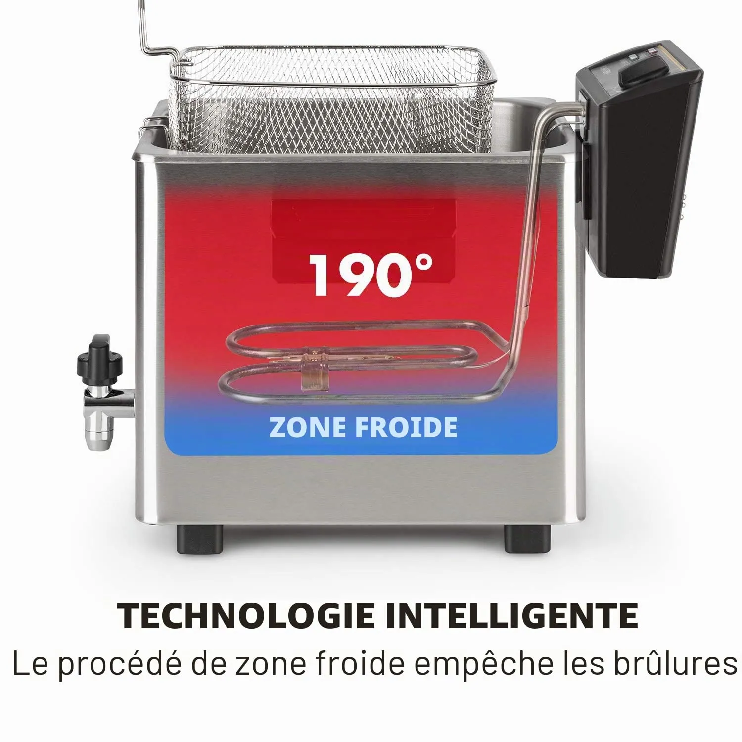 Klarstein Family Fry friteuse 8L 3000W inox vidange huile