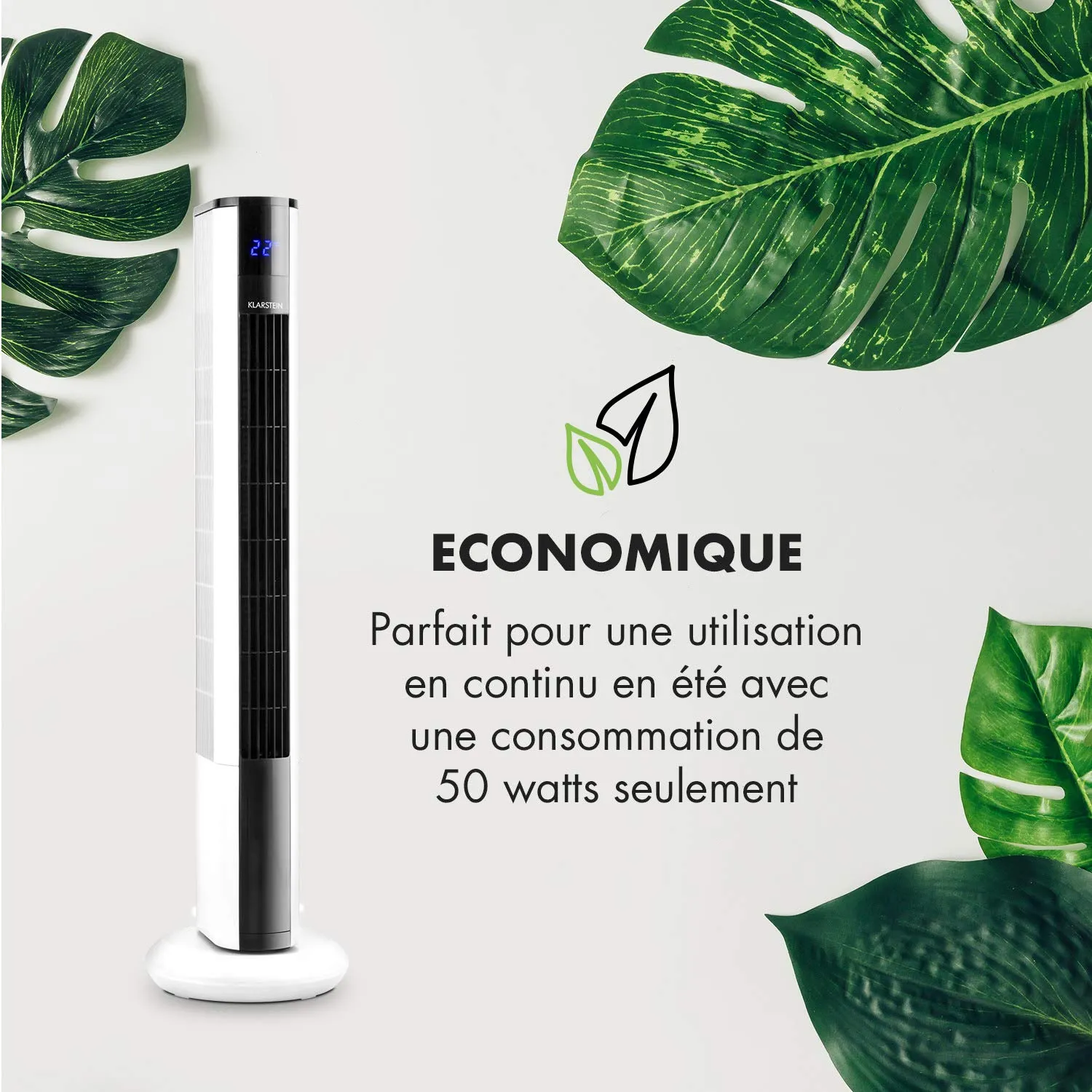Klarstein Skyscraper 3G WhiteLine ventilateur colonne blanc
