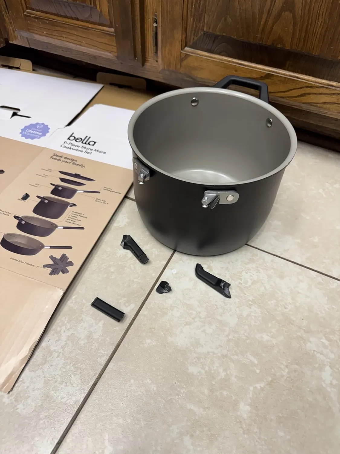 La Bella StoreMore batterie de cuisine 9 pièces noir céramique
