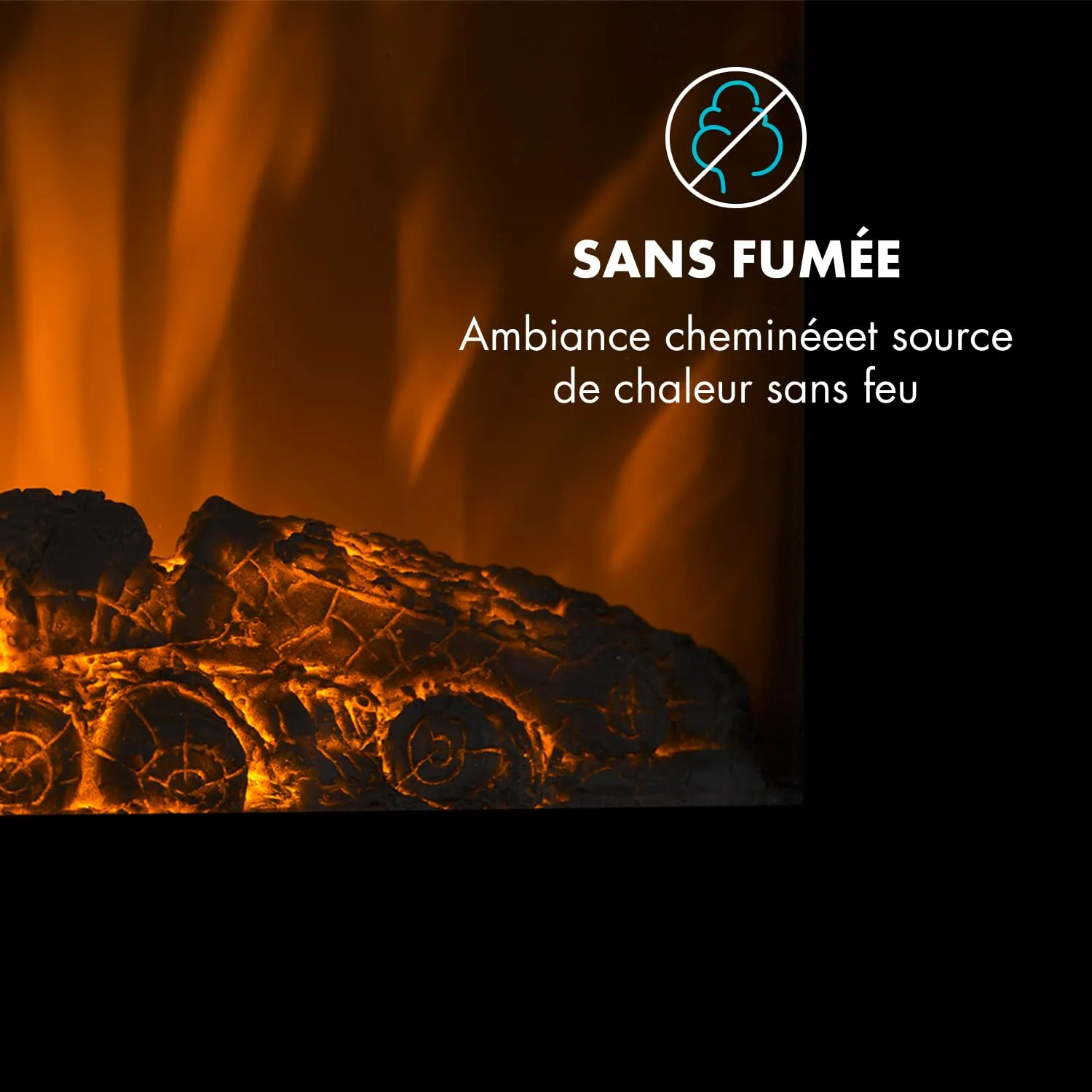 Klarstein Cheminée Électrique 2000W Effet Flamme LED