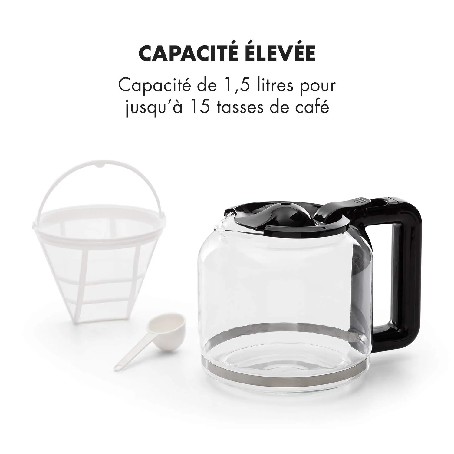 Klarstein Arabica cafetière filtre 12 tasses noir inox