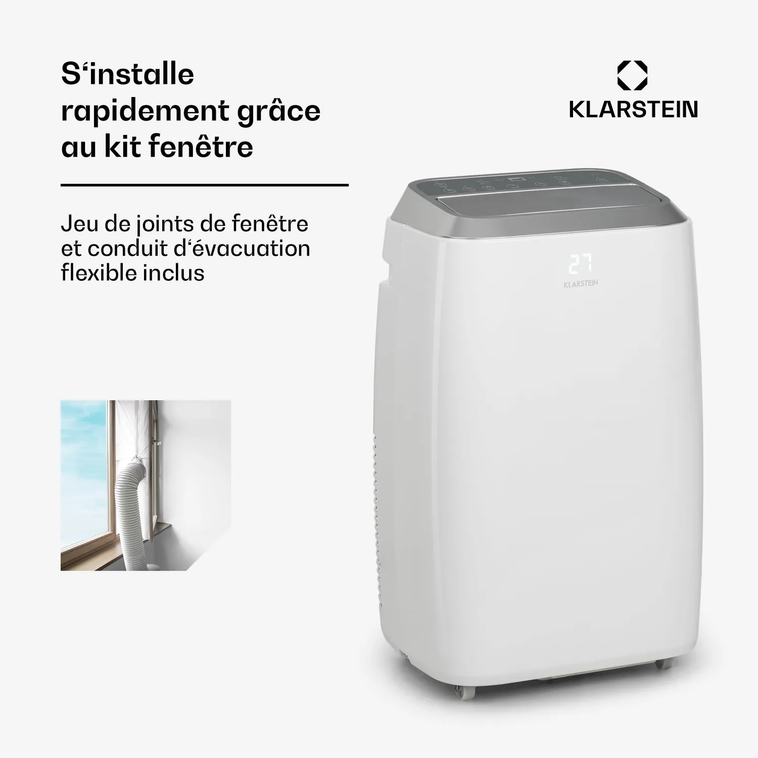 Klarstein climatiseur mobile 12000 BTU 4-en-1 silencieux