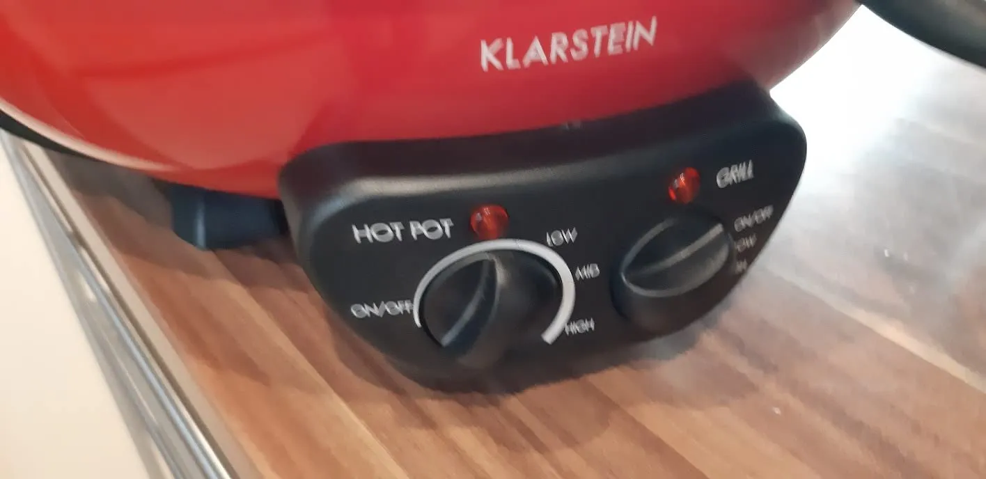 Klarstein Tafelrunde faitout lectrique rouge 5 L 2 en 1