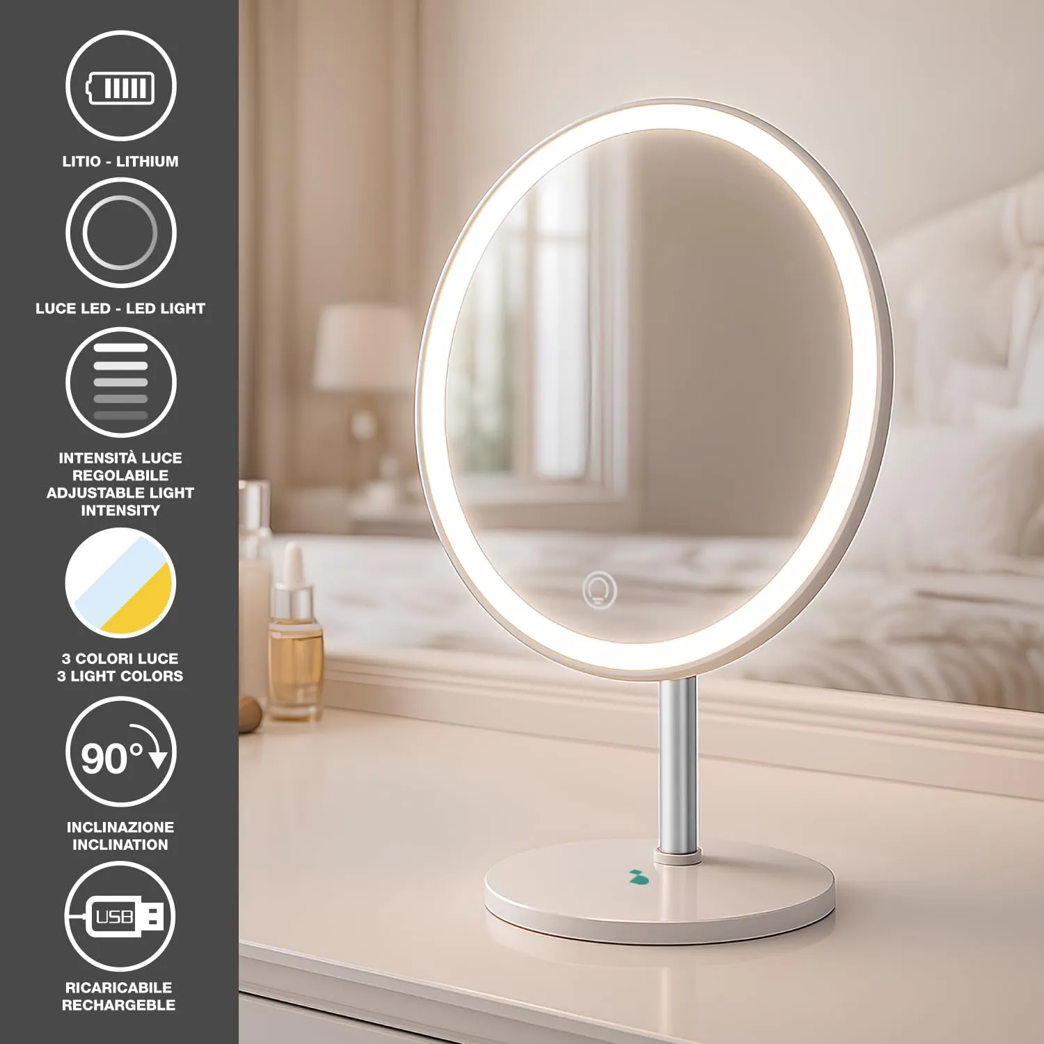 Beper P302VIS051 miroir maquillage LED USB-C
