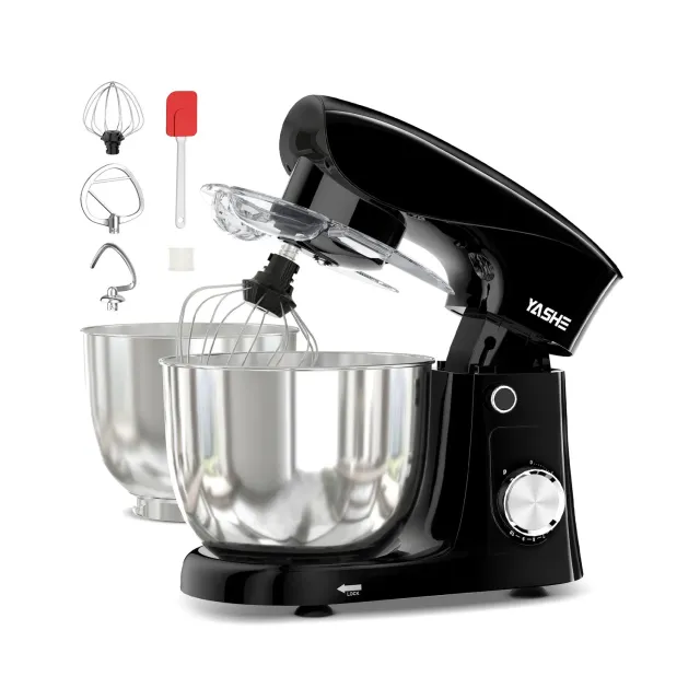YASHE Robot Pâtissier 1500W 4,5L+5L Double Bol Inox