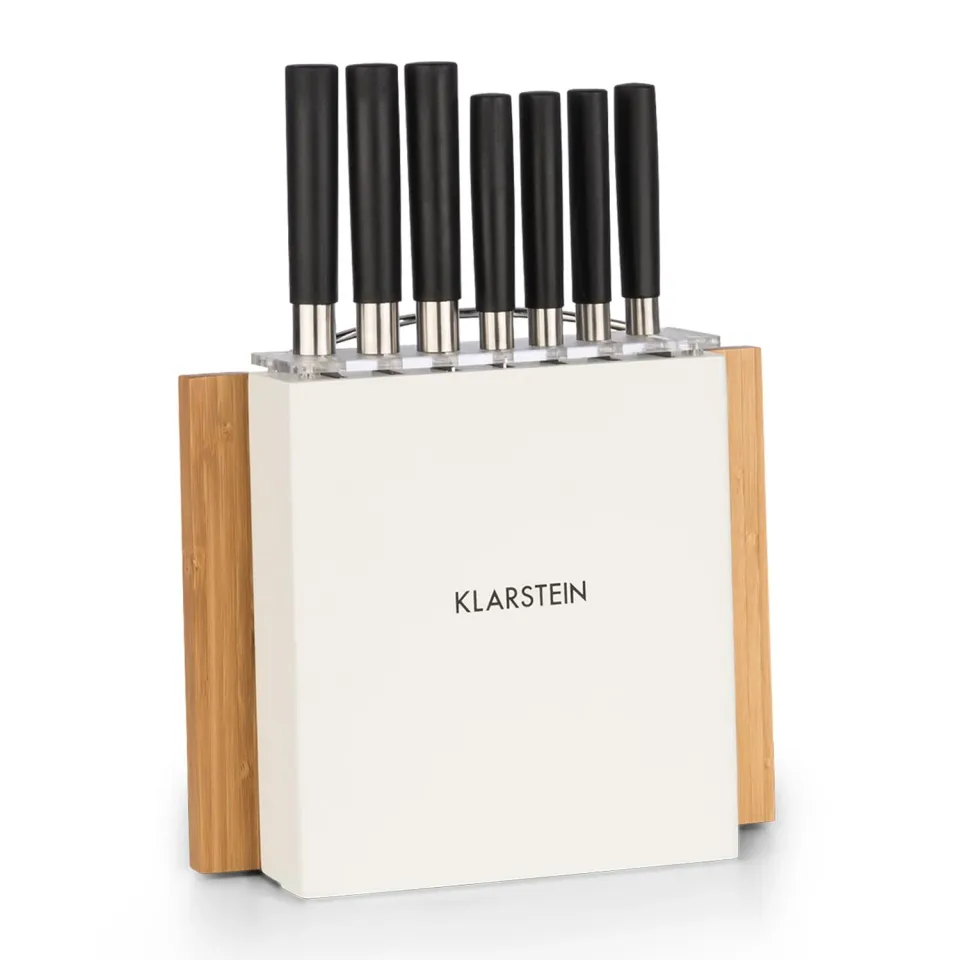 Klarstein Kitano Plus set couteaux bloc bois 7 pièces