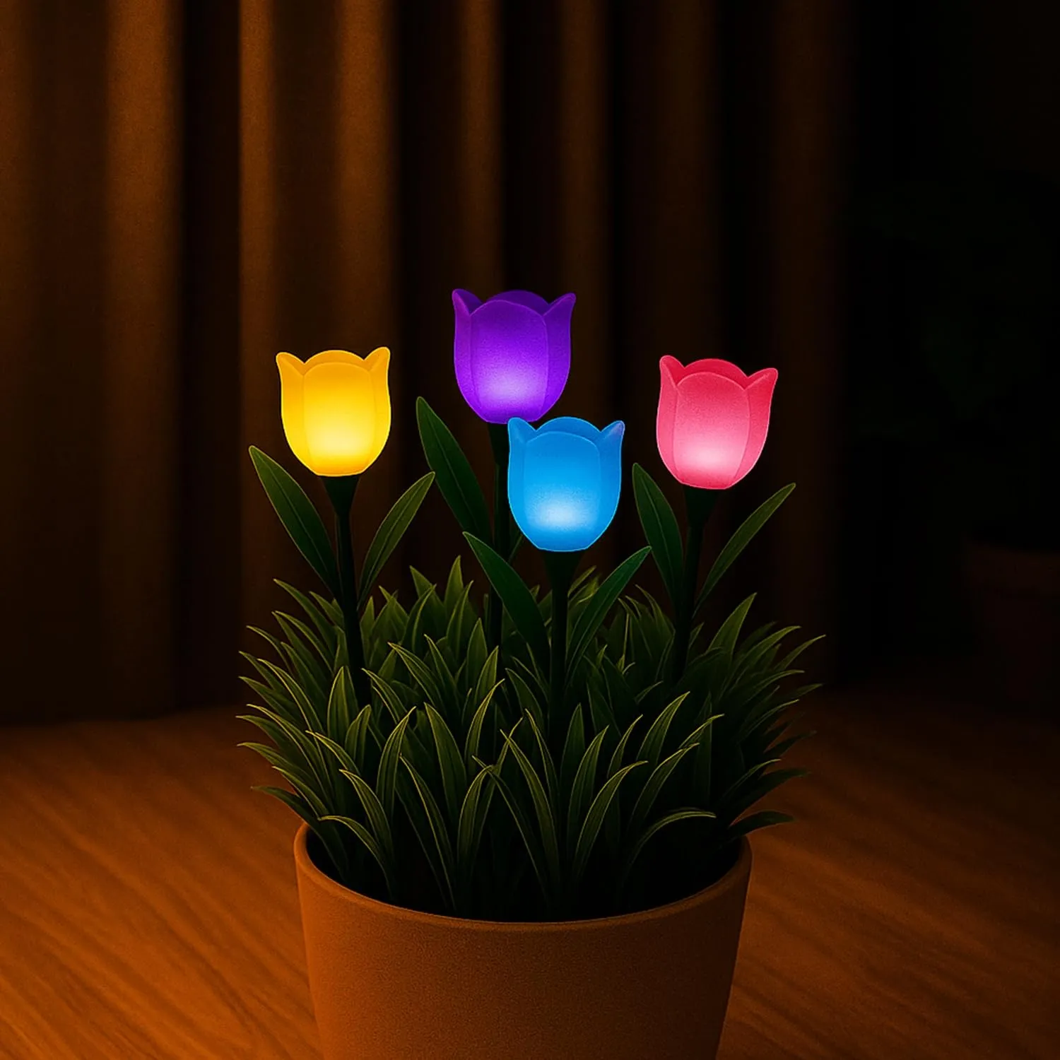 Beper P207ILO105 lampes solaires tulipe x4 LED IP44 couleurs
