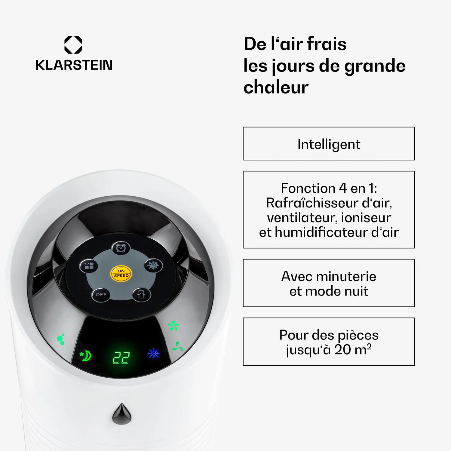 Klarstein Skyscraper Ice Smart Rafraîchisseur 6L Blanc