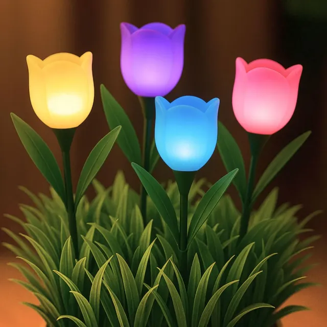 Beper P207ILO105 lampes solaires tulipe x4 LED IP44 couleurs