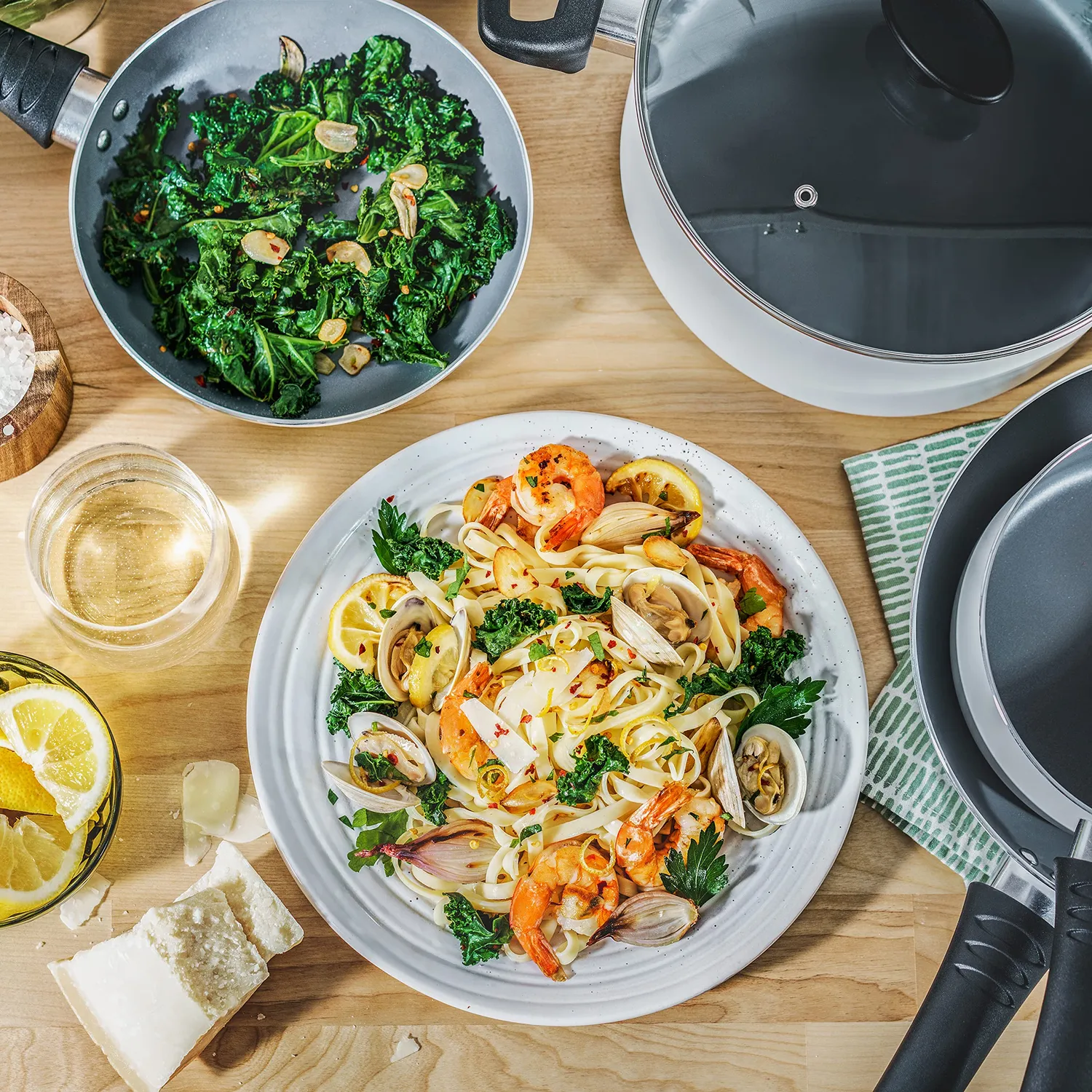 Bella Cook Bake and Store batterie cuisine 21 pièces blanc antiadhésive
