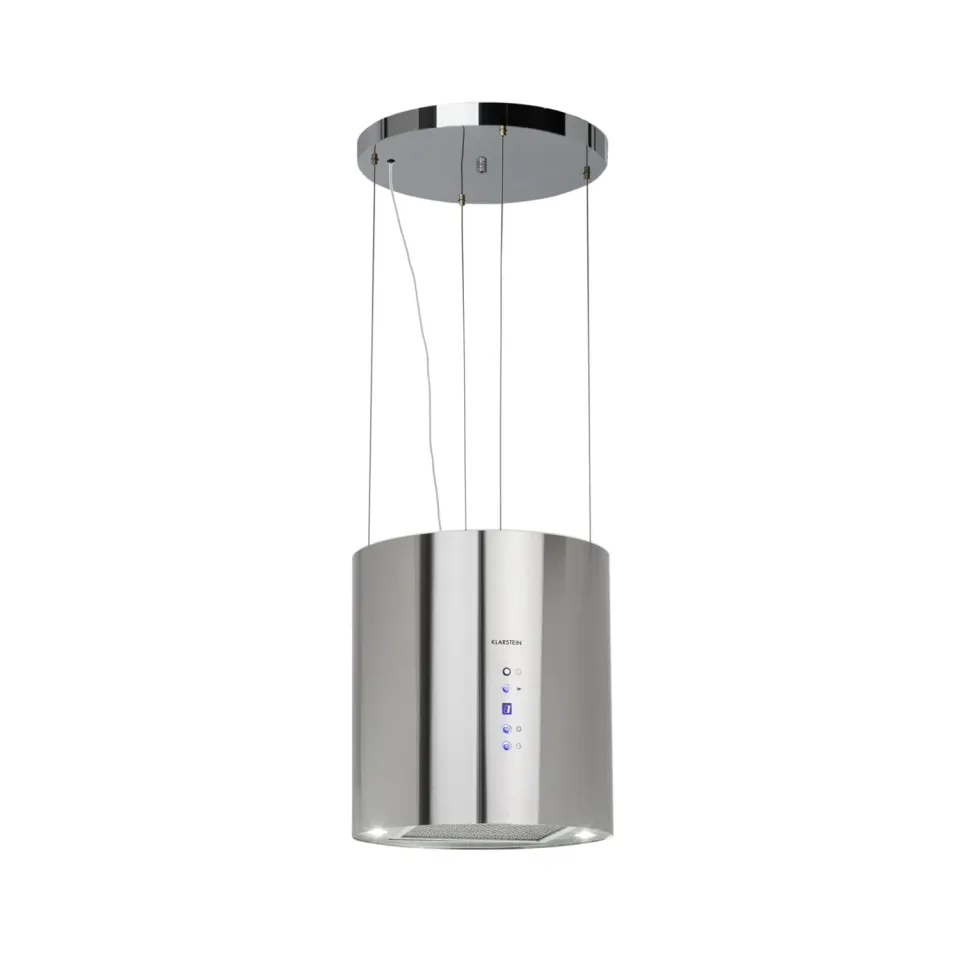 Klarstein Hotte Îlot Argent 522m³/h Recyclage