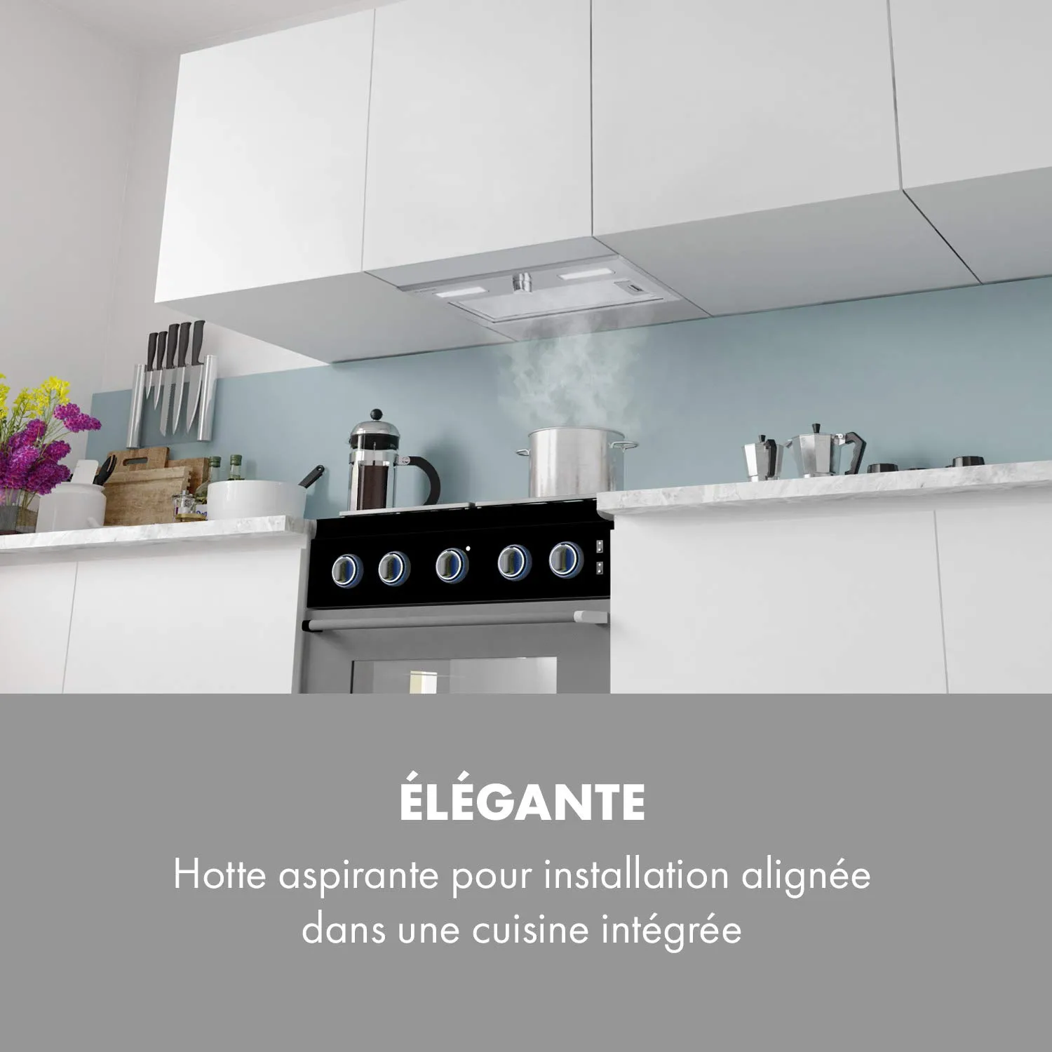 Klarstein Simplica 52 hotte encastrable 52 cm inox