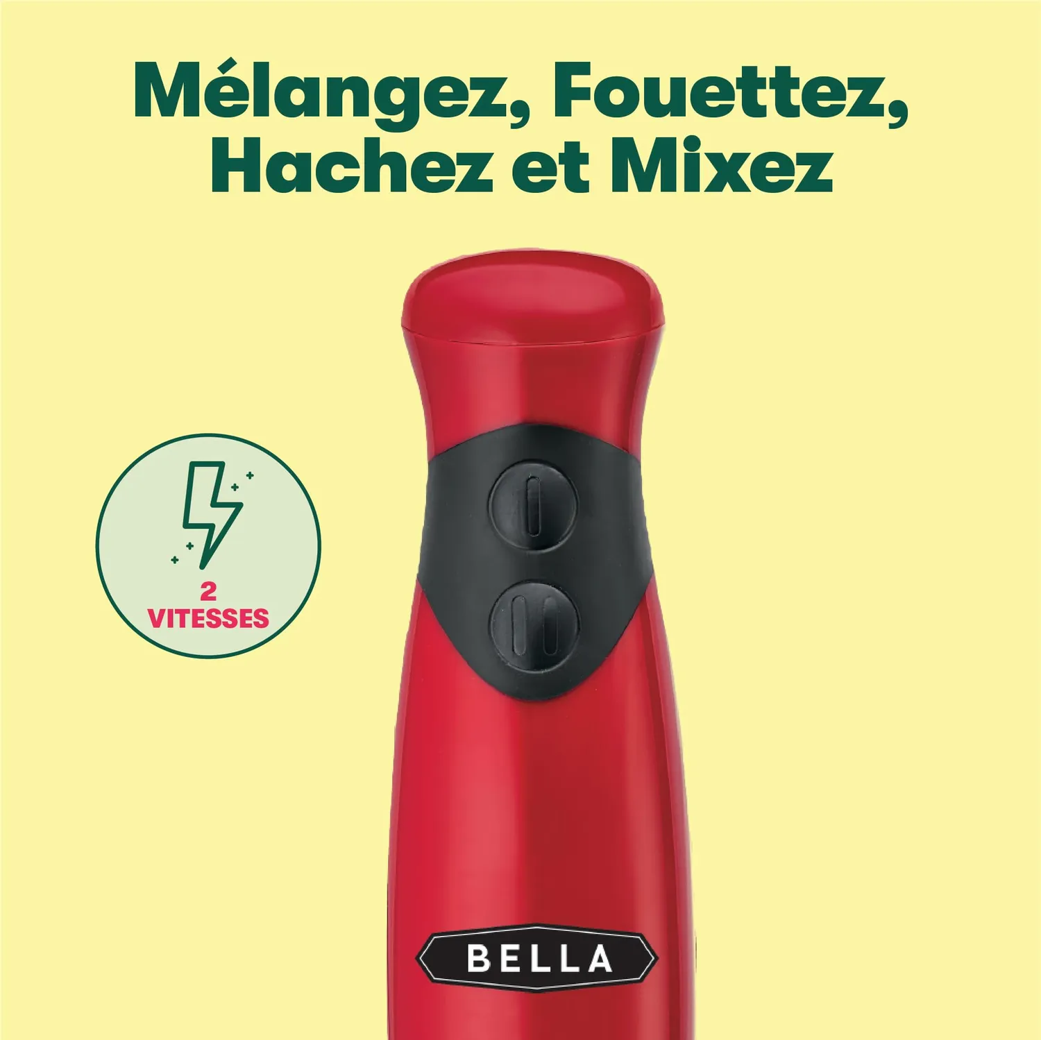 La Bella mixeur plongeant avec fouet rouge 250 W