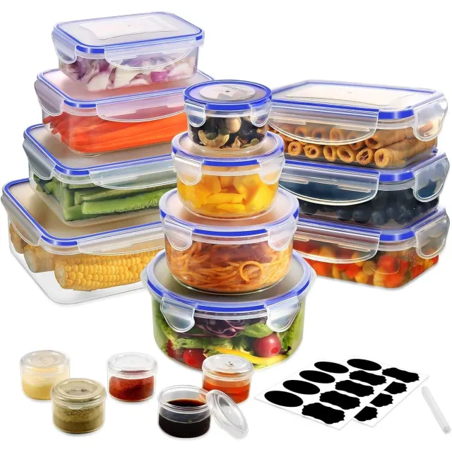 YASHE Boîte Conservation Lot 32 Pièces Sans BPA