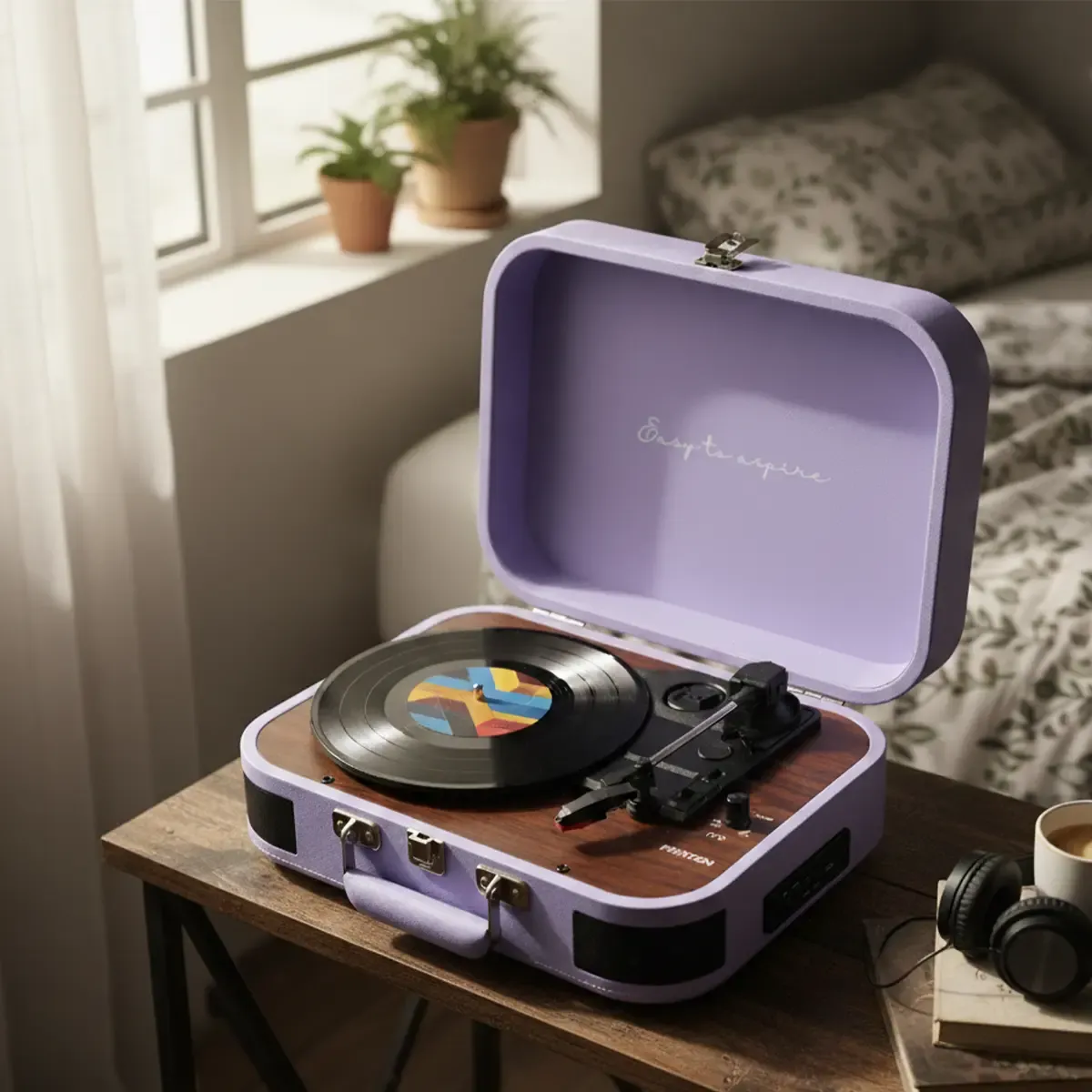 Prixton VC600 platine vinyle lilas haut-parleurs intégrés