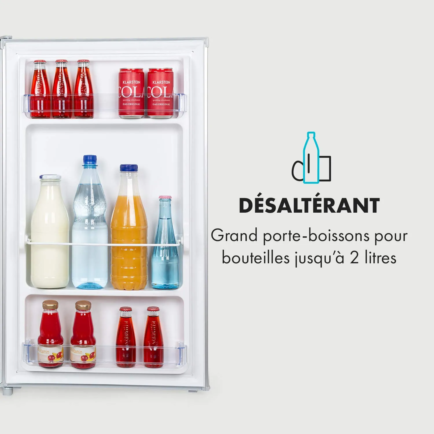 Klarstein Hudson réfrigérateur compact 88 L Argent 7 niveaux