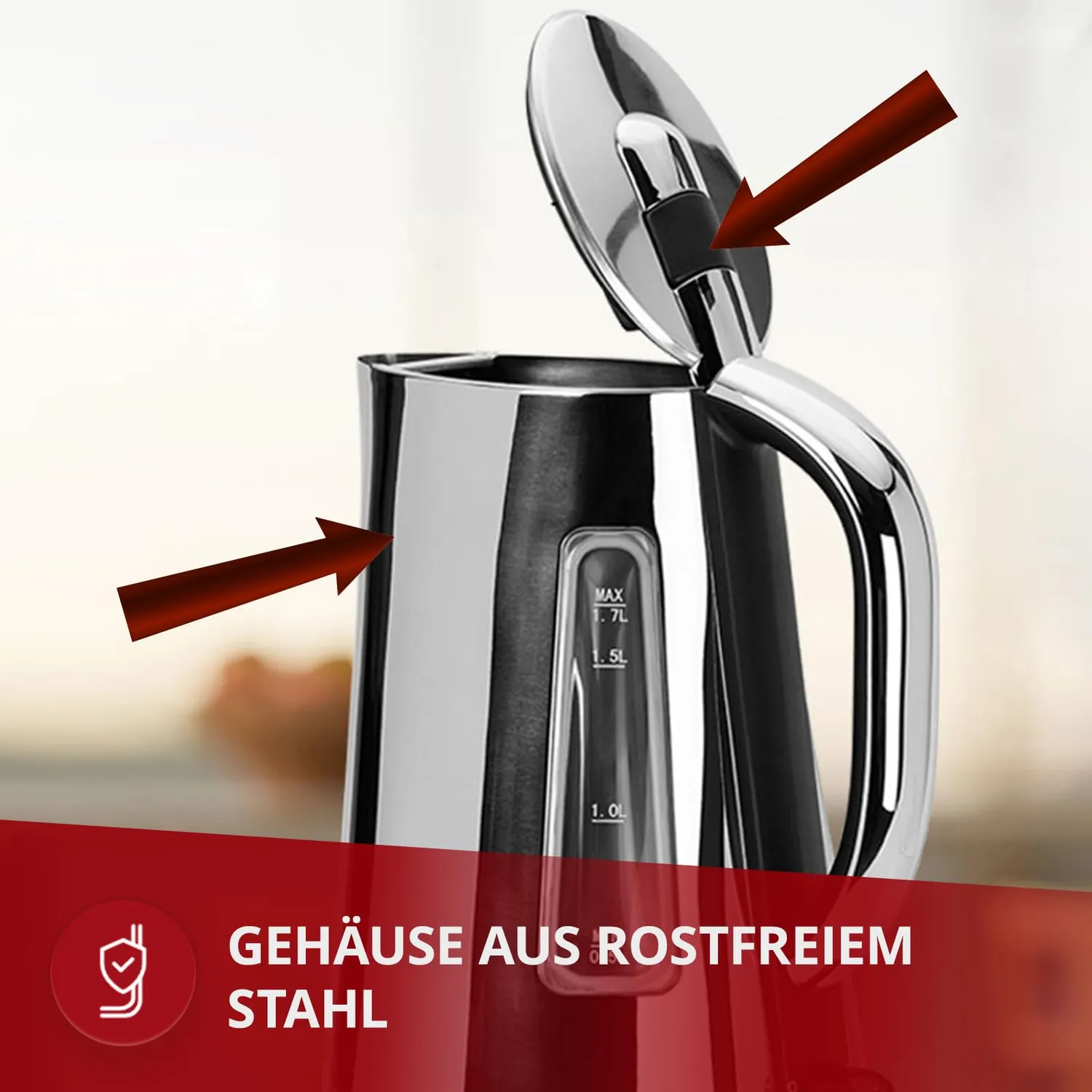 MPM MCZ-71P bouilloire électrique inox 1,7 L