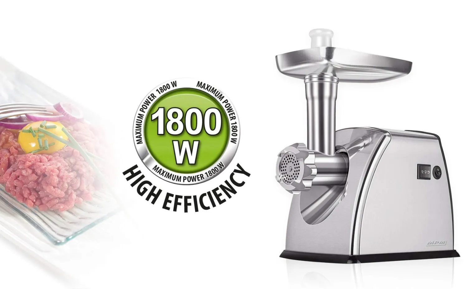 MPM MMM-07M hachoir à viande électrique 1800W inox