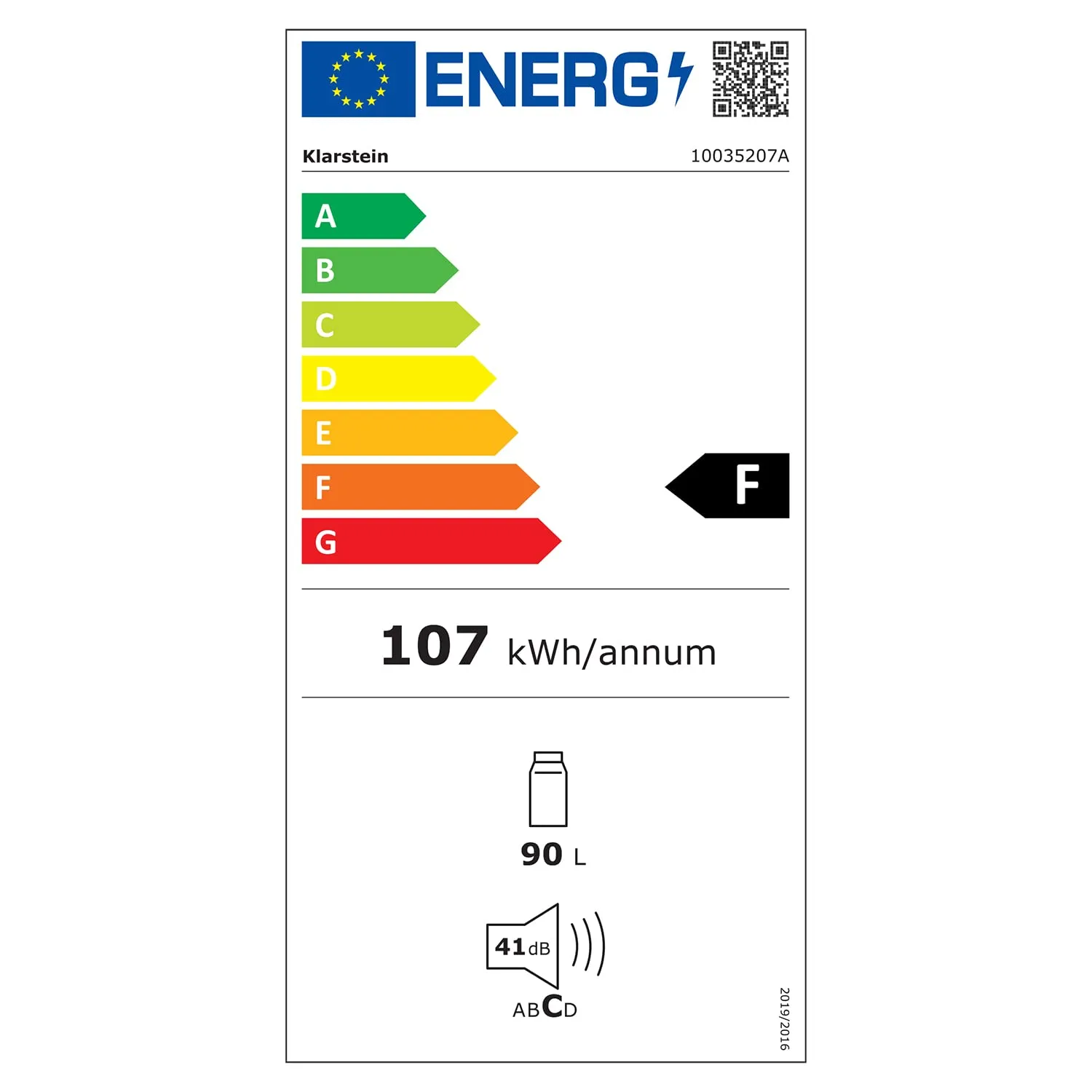 Klarstein mini frigo 90 L 0-10°C silencieux