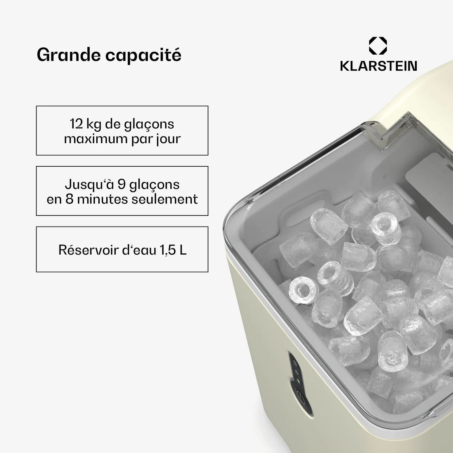Klarstein ChillOut machine à glaçons portable 12 kg glaçons ronds