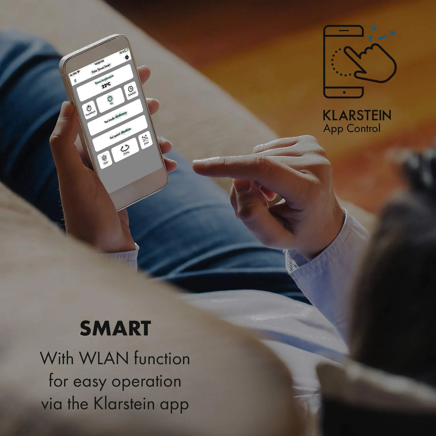 Klarstein Skytower 360° rafraîchisseur d'air gris WiFi 450m³/h