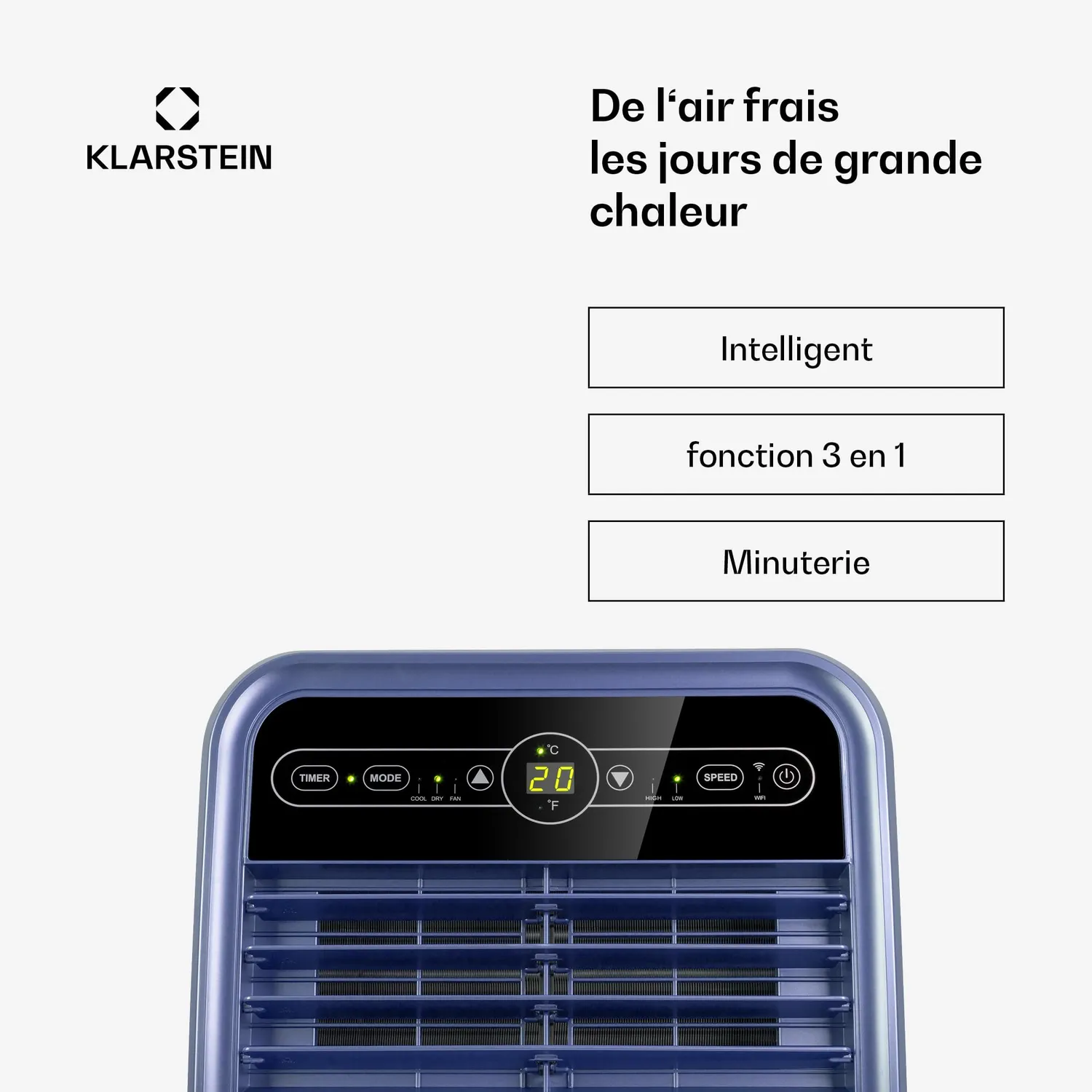 Klarstein climatiseur mobile 7000 BTU 4 en 1 avec wifi