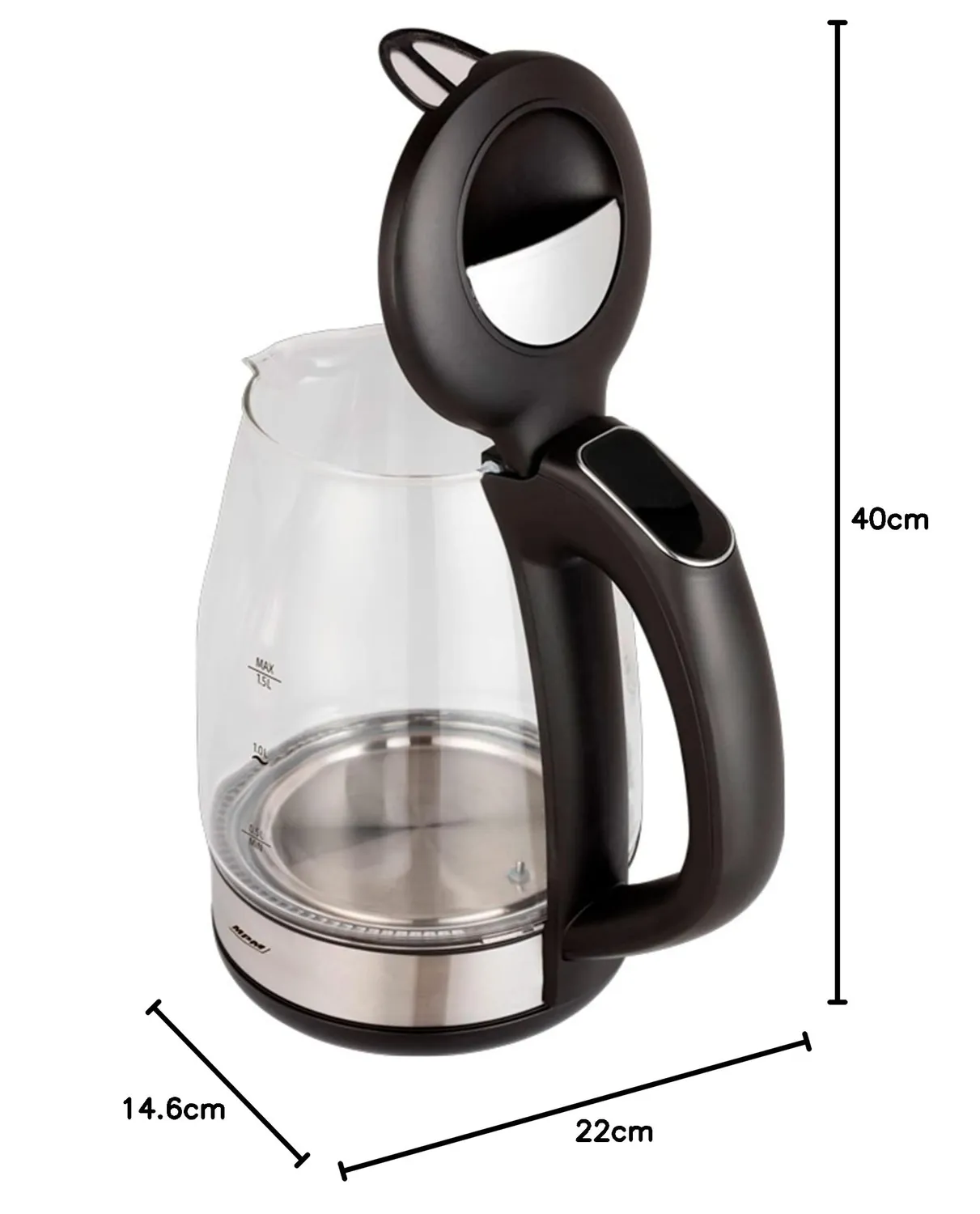 MPM MCZ-100 bouilloire verre 1,5 L 2200 W 40-100°C